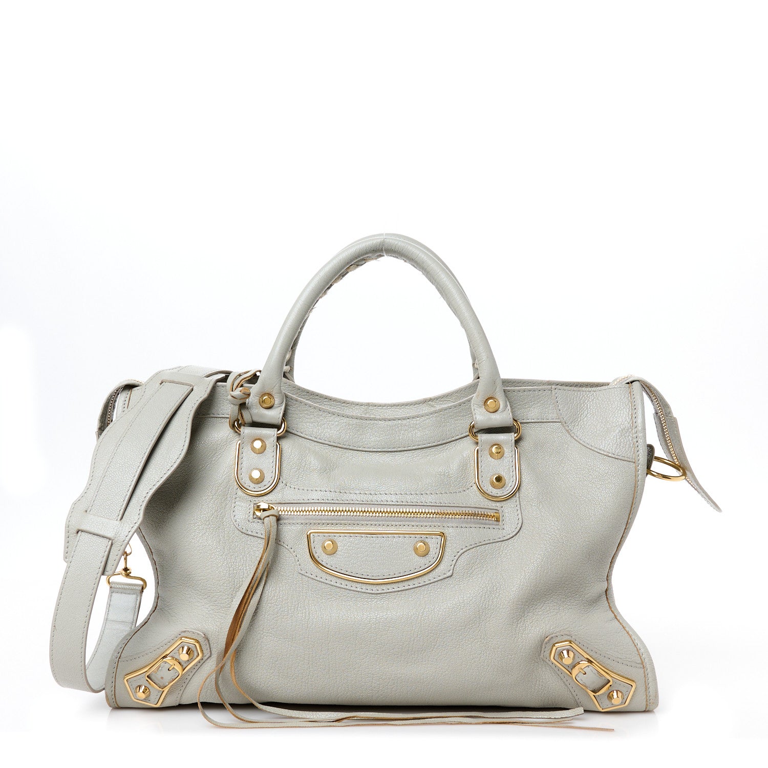 Chevre Gold Metallic Edge Hardware City Gris Glace