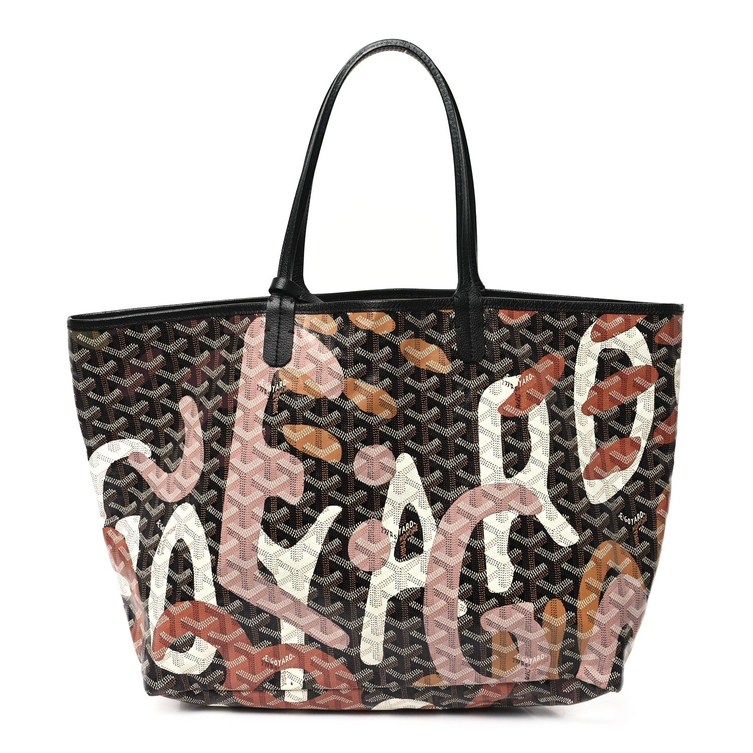 Goyardine Saint Louis Lettres Camouflage PM Black Pink Multicolor