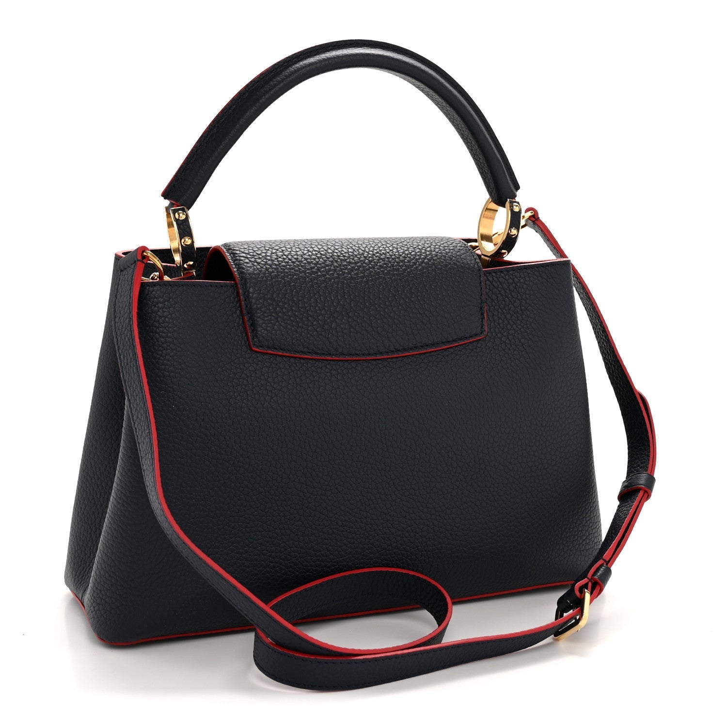 Taurillon Capucines PM Marine Rouge