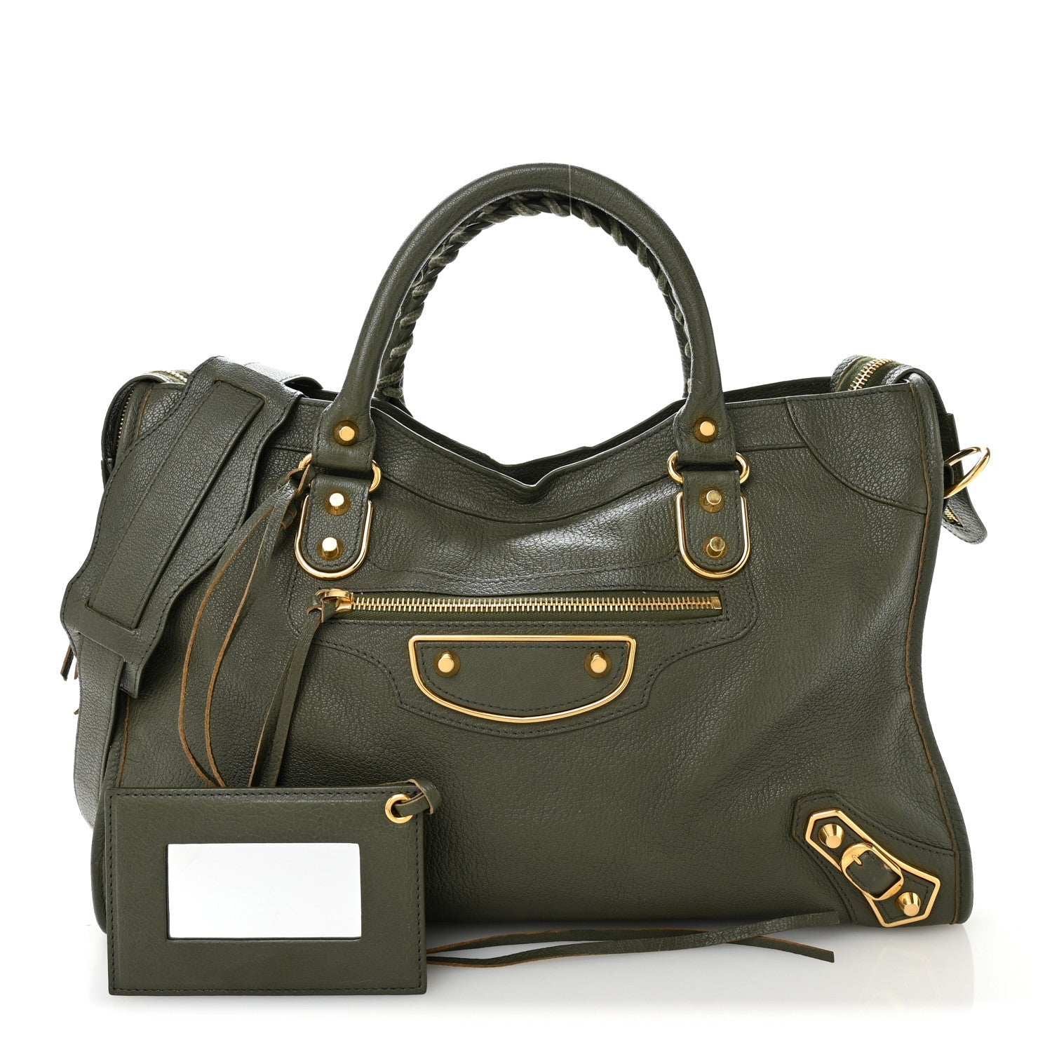 Chevre Gold Metallic Edge Hardware City Vert Lichen