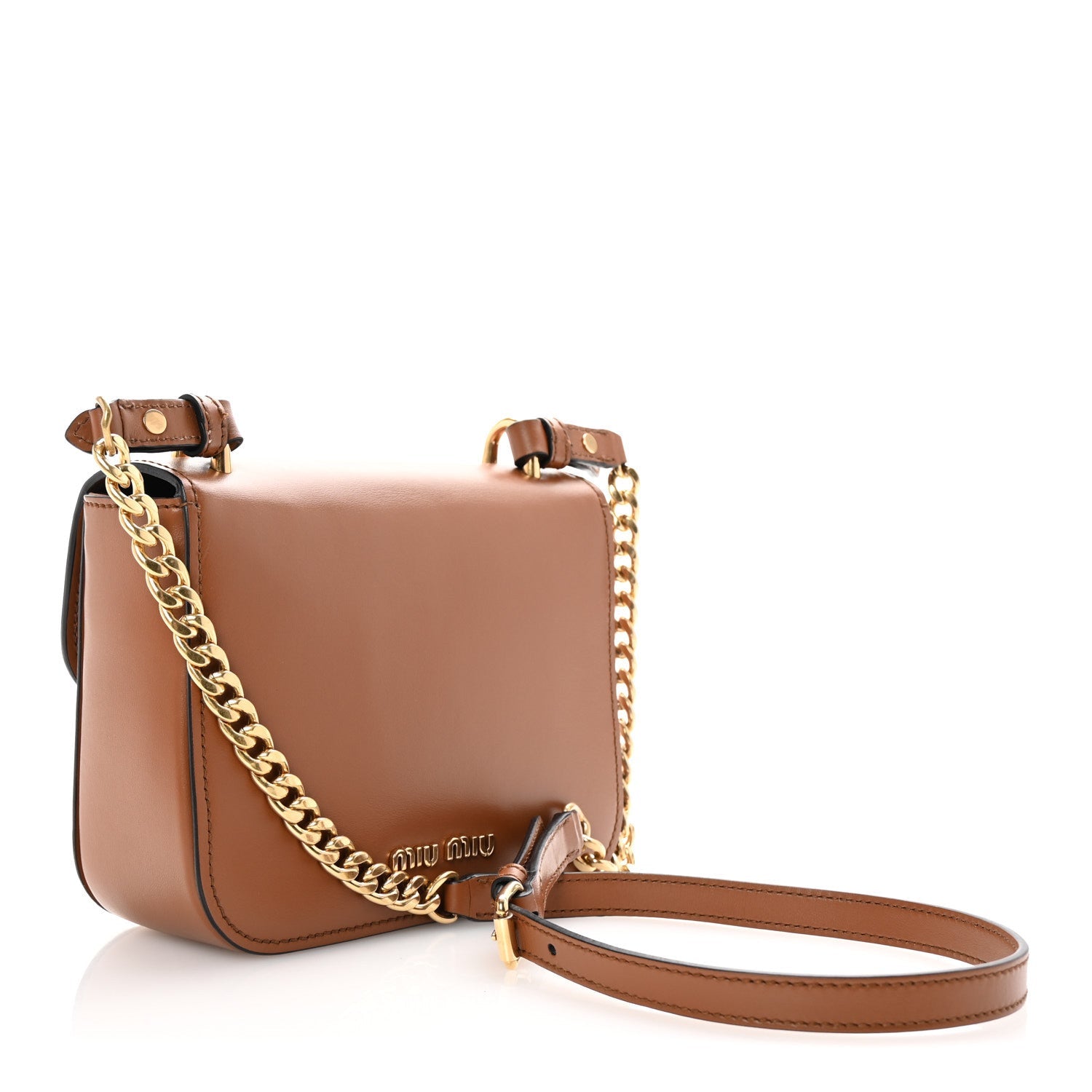 City Calf Lock Shoulder Bag Cognac