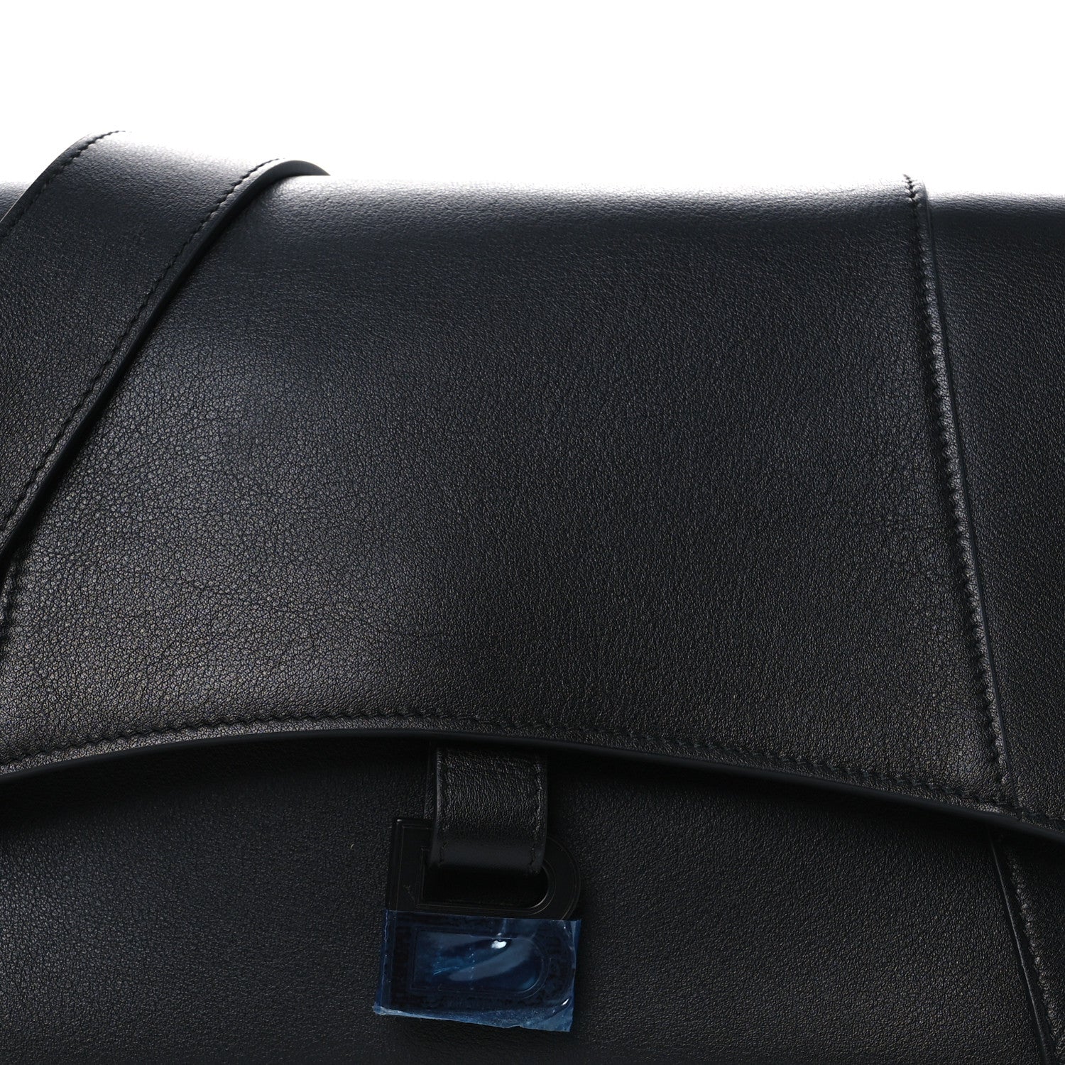 Semi Shiny Smooth Calfskin Monochrome M Downtown Shoulder Bag Black