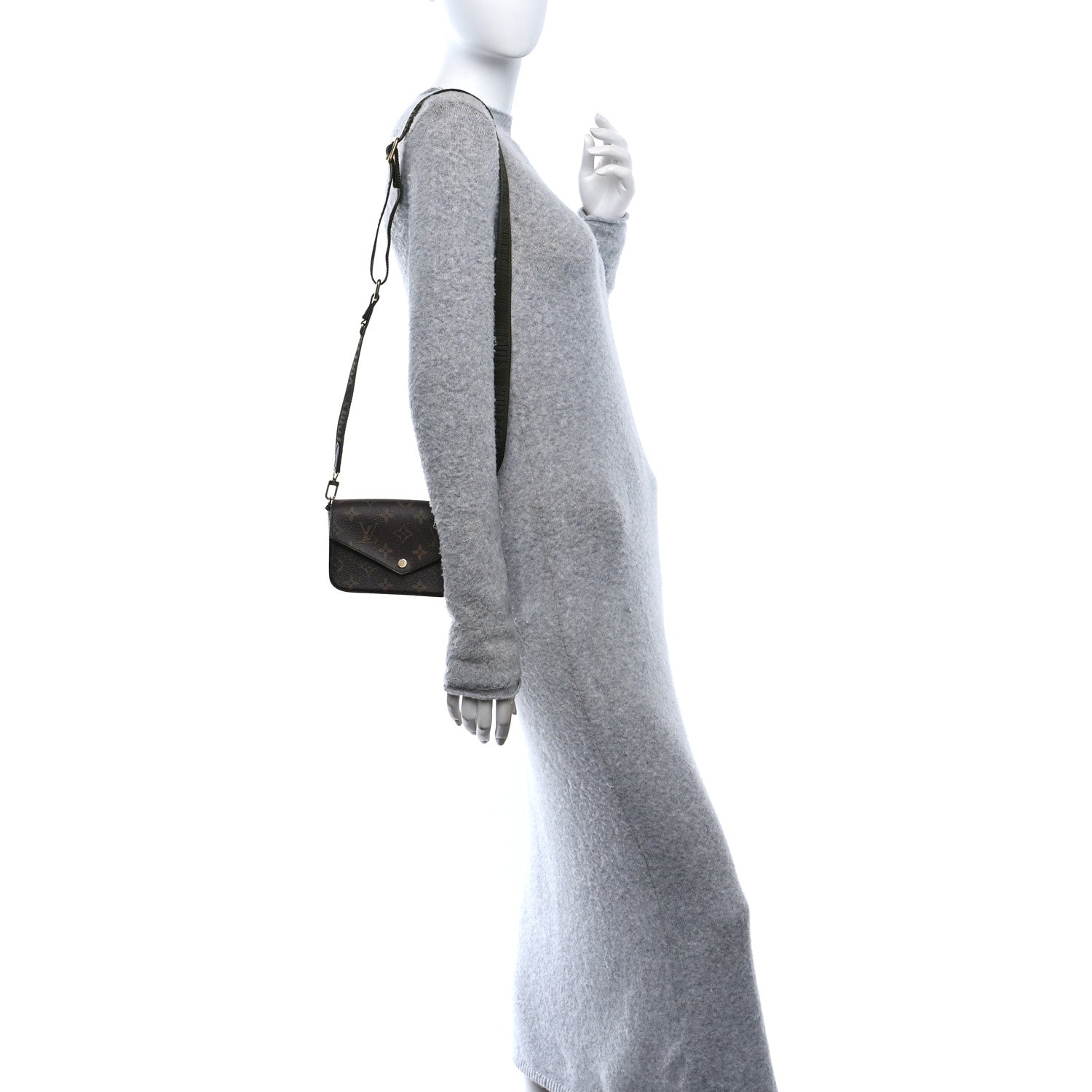 Monogram Felicie Strap & Go Kaki