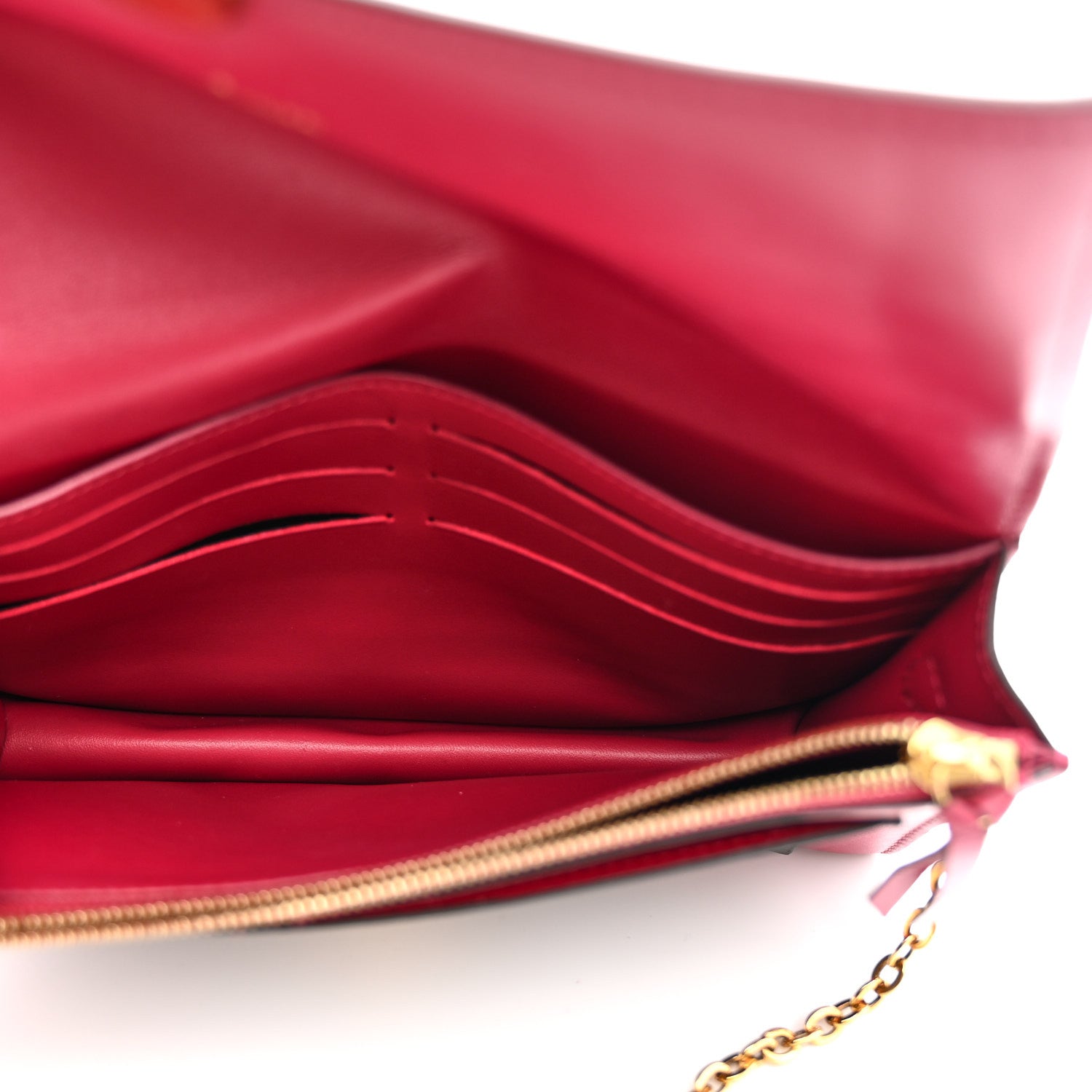 Monogram Flore Chain Wallet Fuchsia