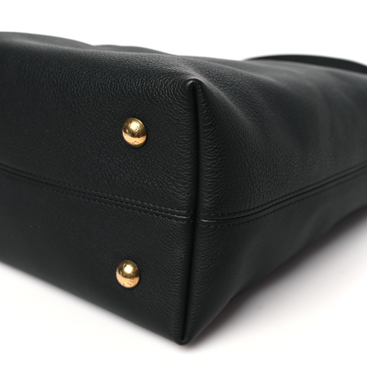 Grained Calfskin Low Key Hobo PM Black