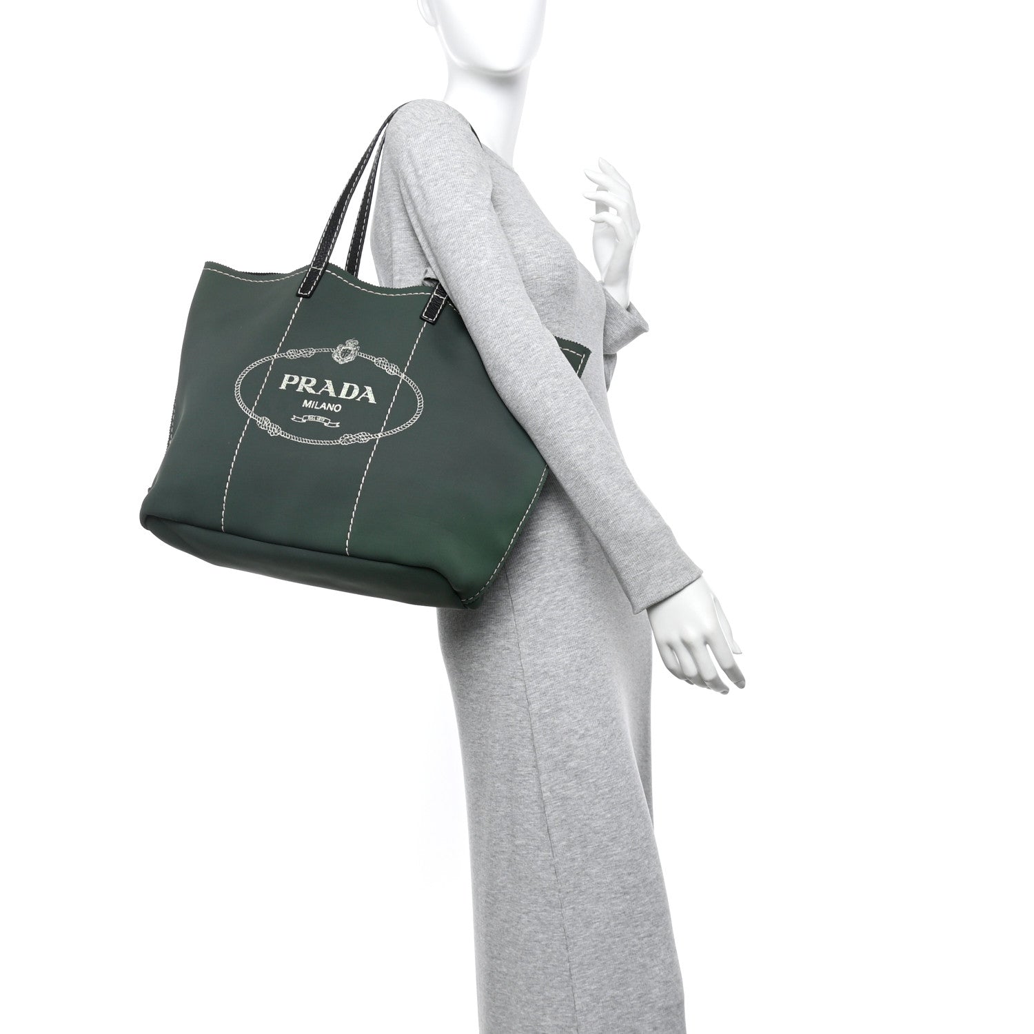 Neoprene Shopping Logo Tote Green