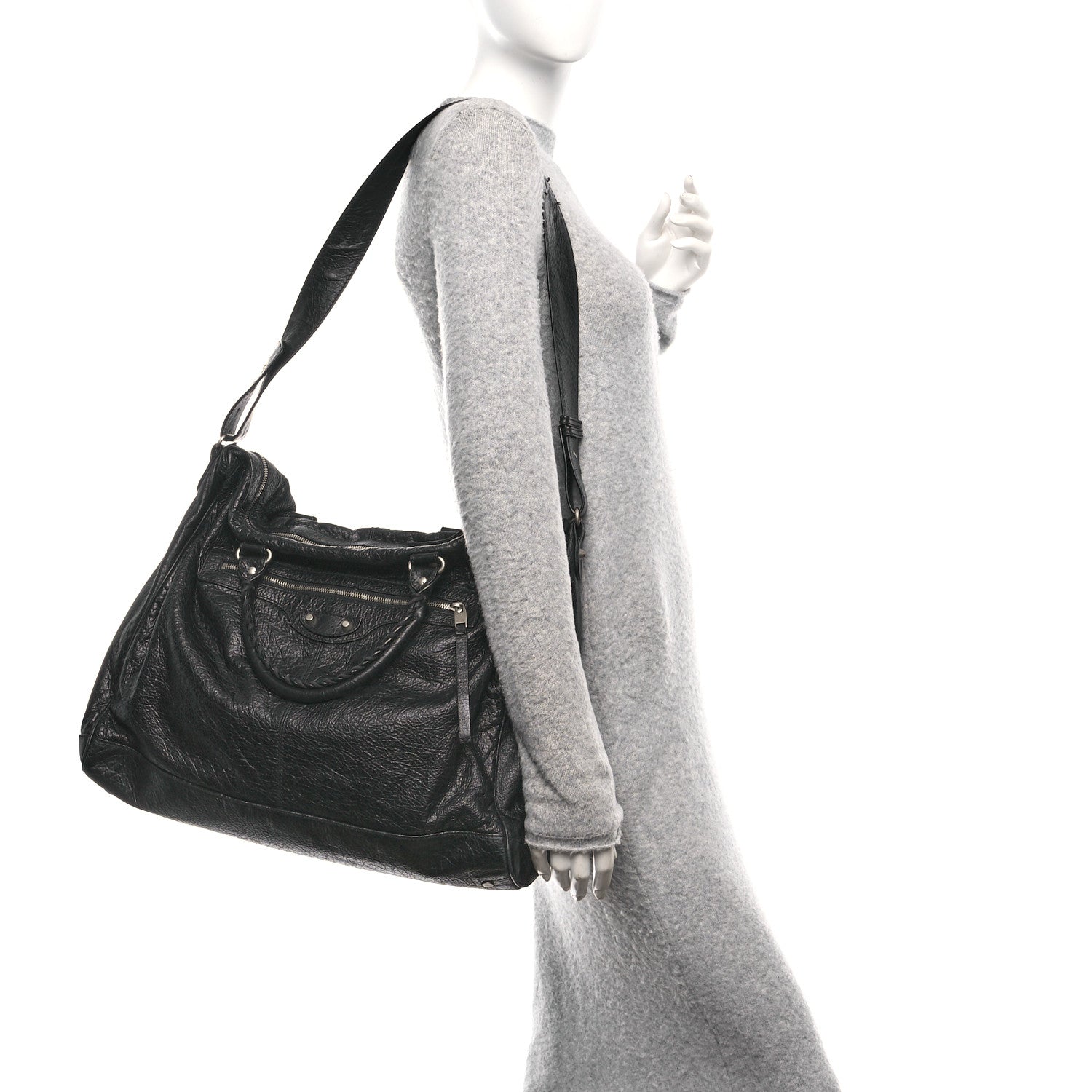 Agneau Classic Silver Hardware Weekender Black