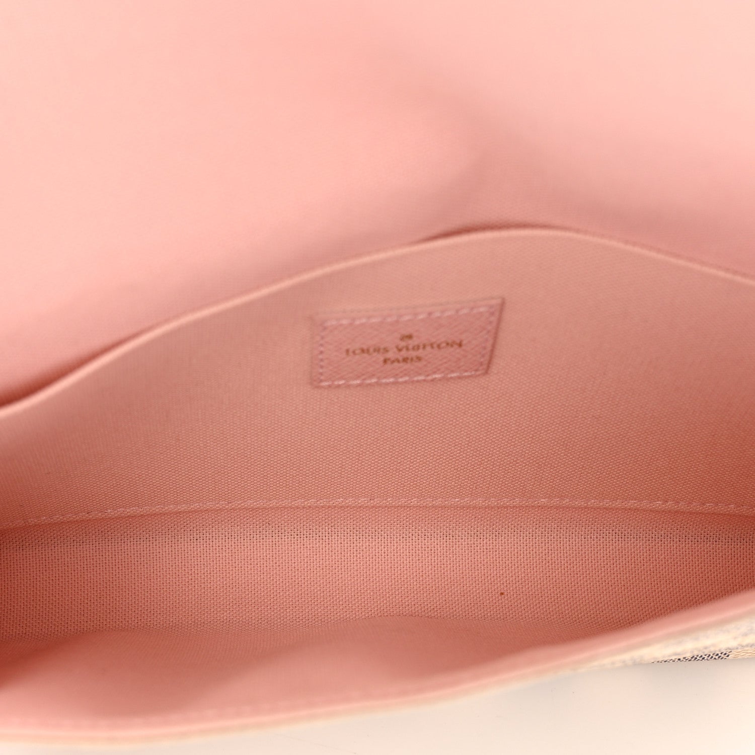 Damier Azur Pochette Felicie Chain Wallet Rose Ballerine