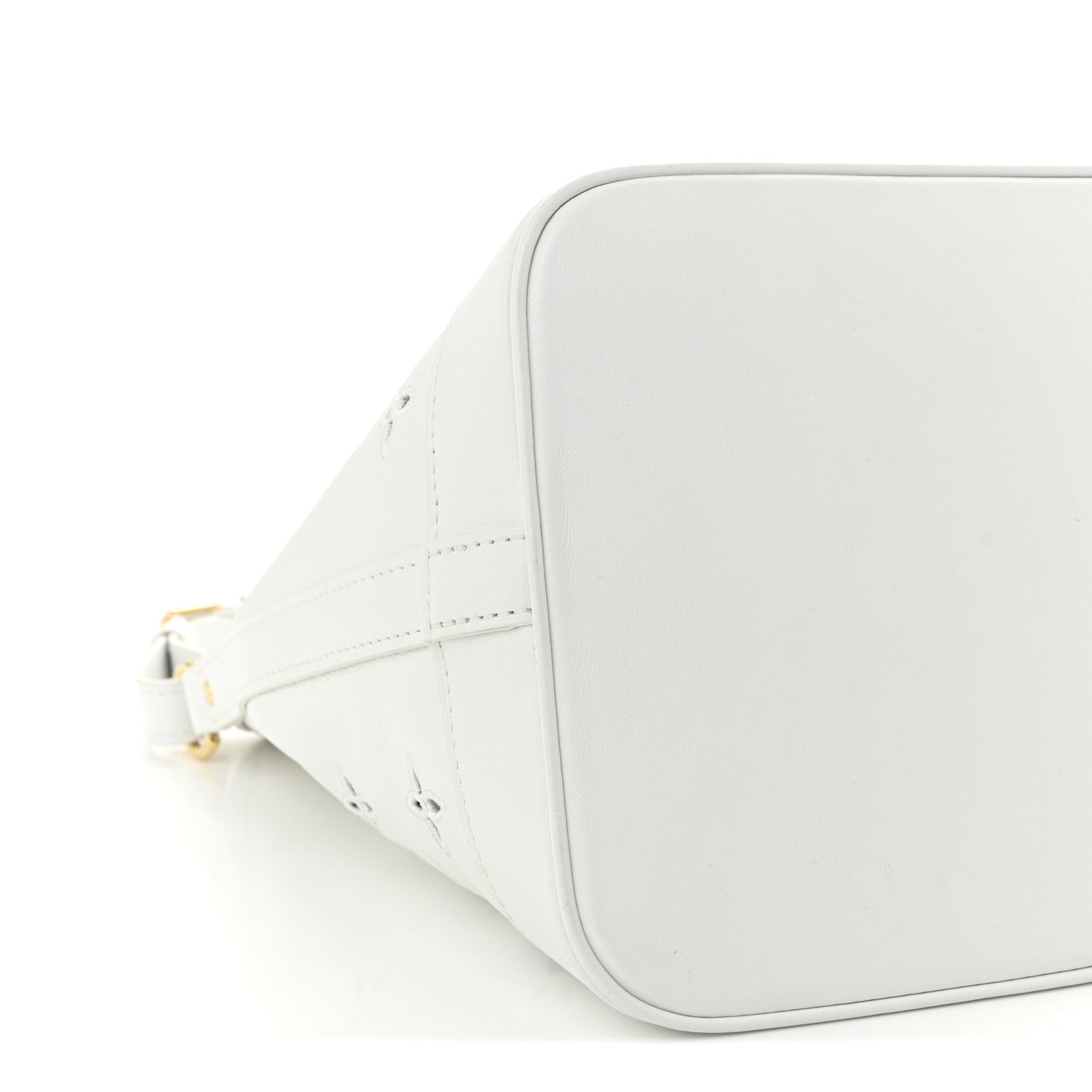 Calfskin Monogram Cutout Petit Noe White