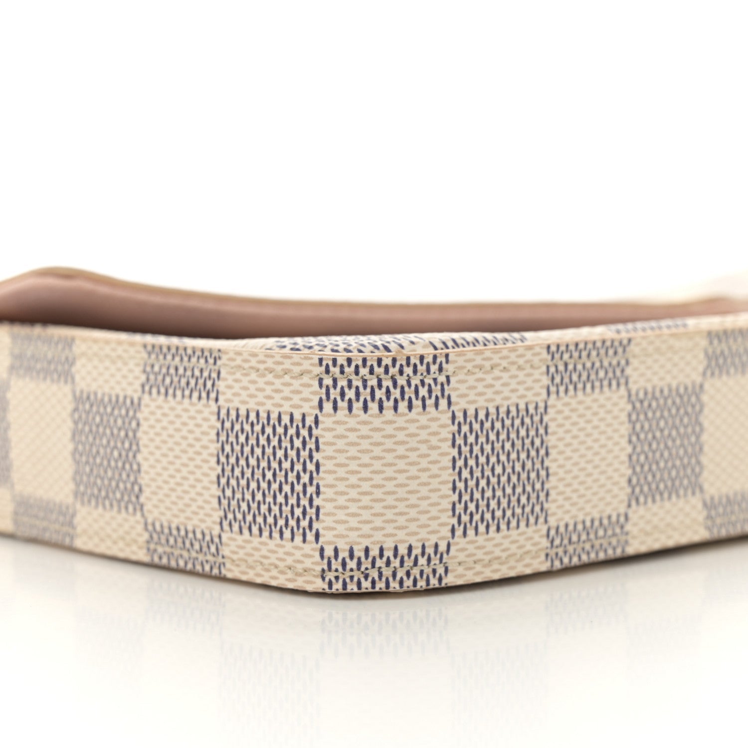 Damier Azur Pochette Felicie Chain Wallet Rose Ballerine