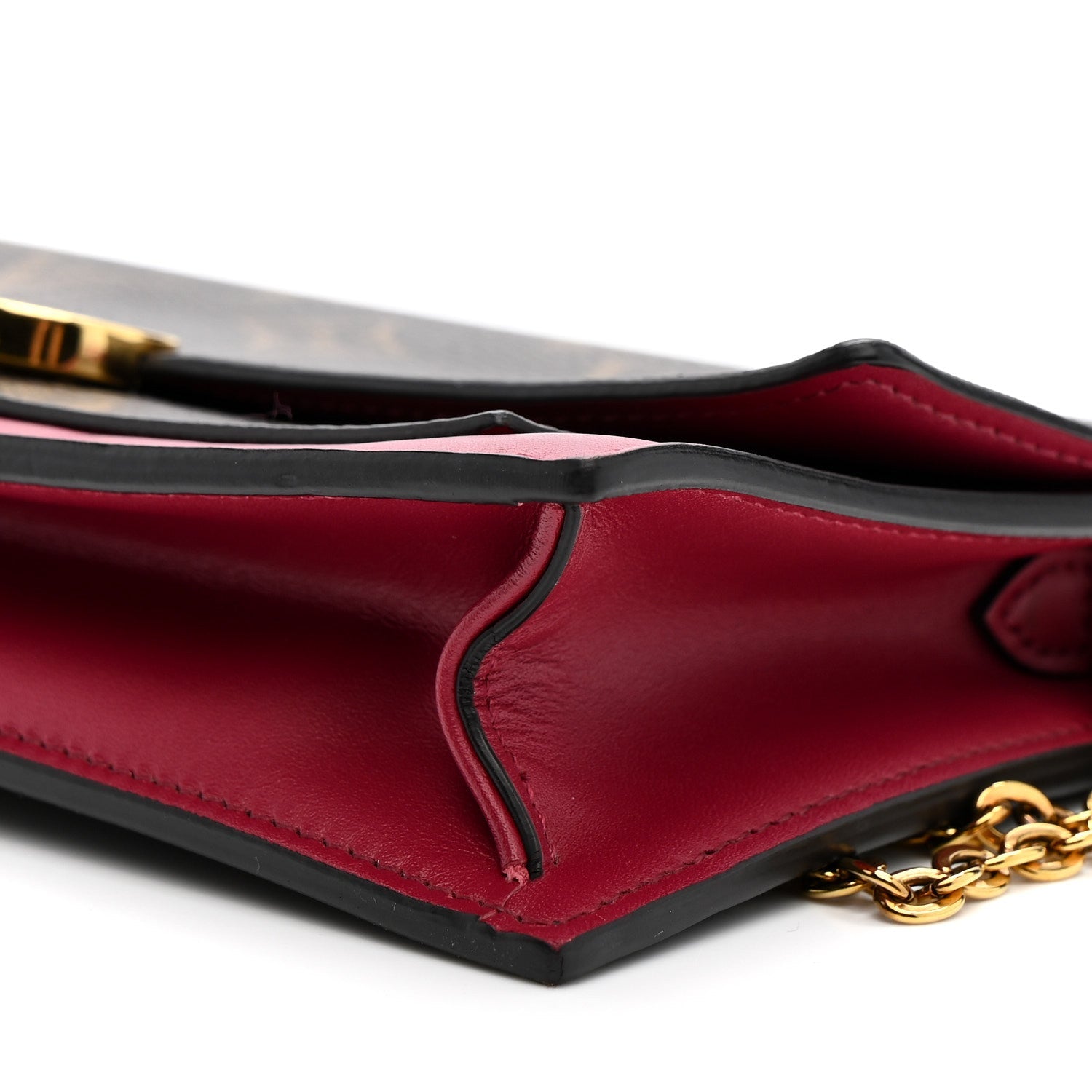 Monogram Flore Chain Wallet Fuchsia