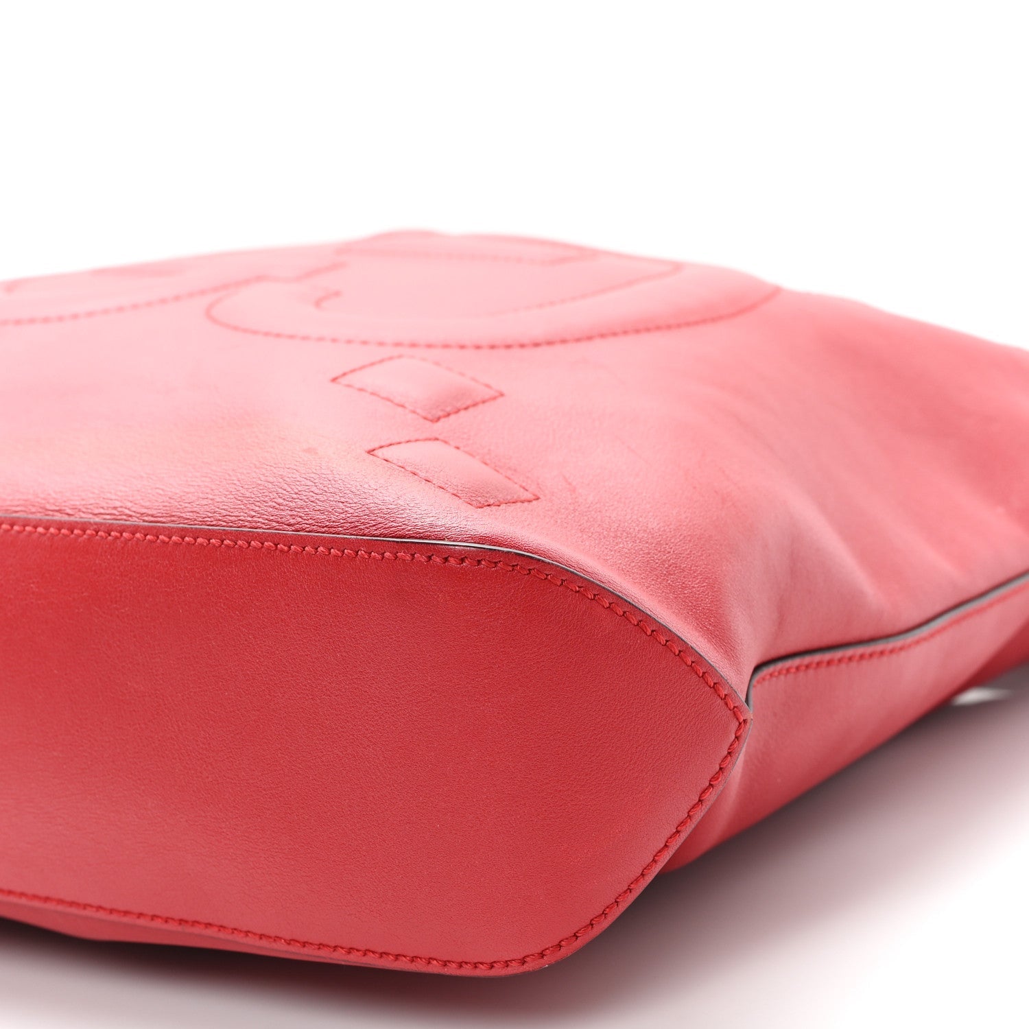 Apollo Calfskin GG Dadini Embroidered Chain Hobo Hibiscus Red