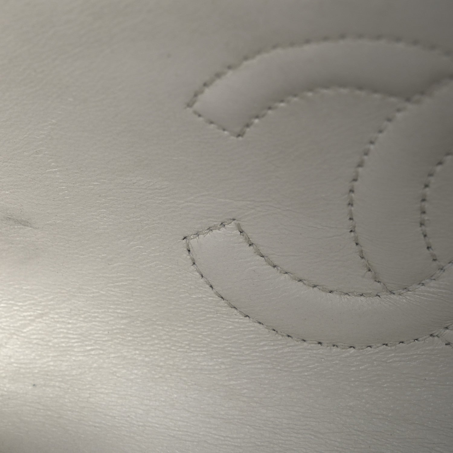 Lambskin Quilted Mini Square Flap White