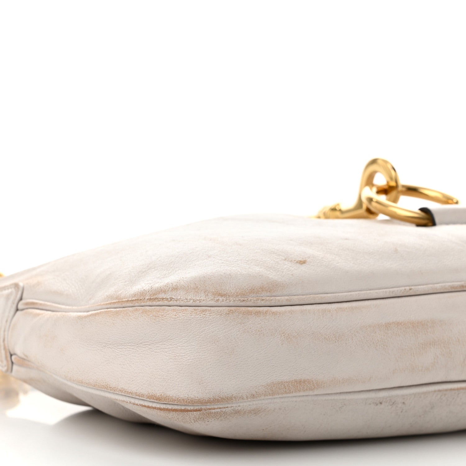Nappa Old Hook Shoulder Bag Sabbia White