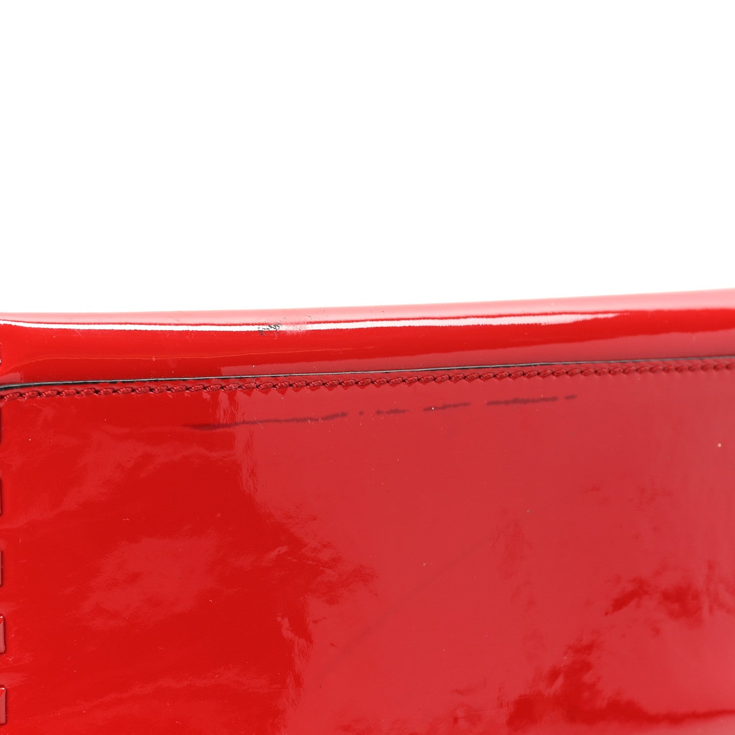 Patent Monochrome Rockstud Double Handle Tote Rosso Valentino