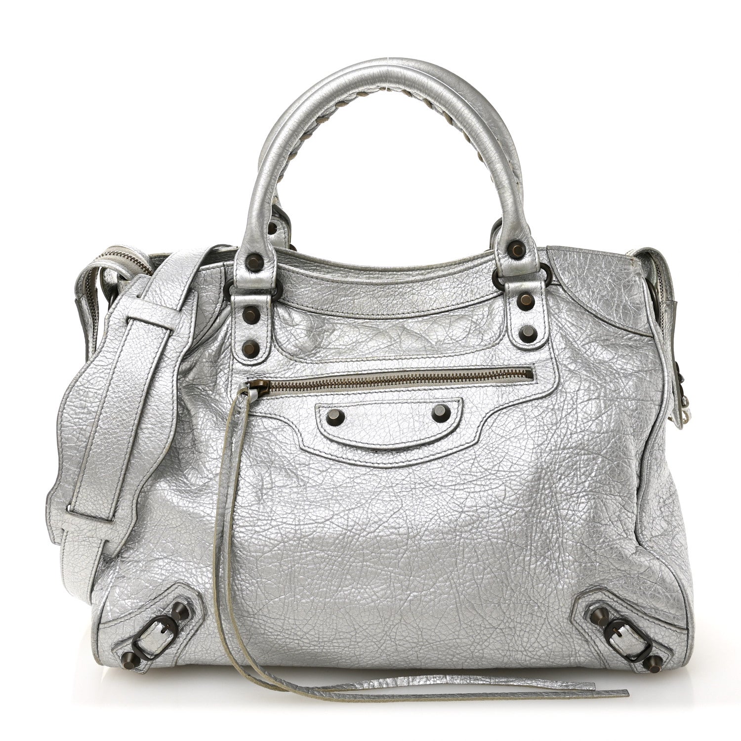 Metallic Agneau Classic Hardware Velo Gris Aluminum