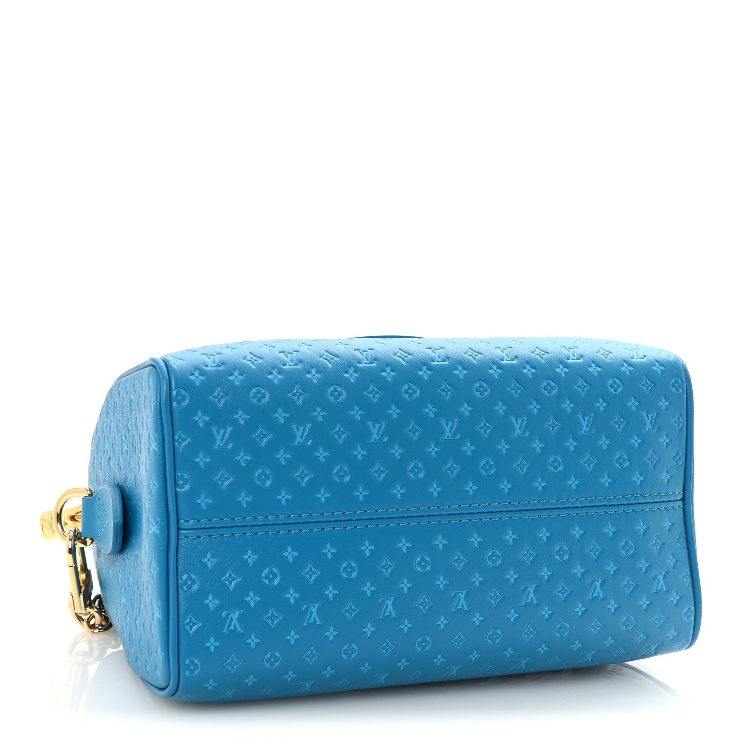 Calfskin Nanogram Embossed Speedy Bandouliere 20 Blue
