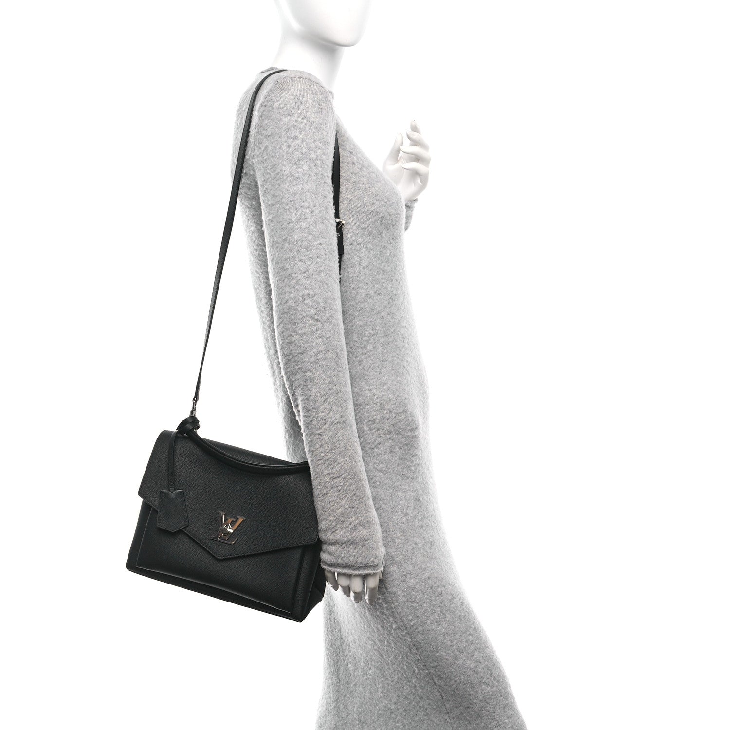 Soft Calfskin My Lockme Top Handle Black