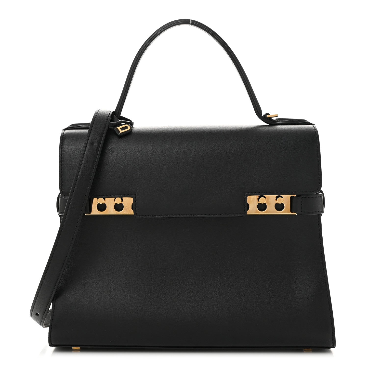 Calfskin MM Tempete Satchel Black
