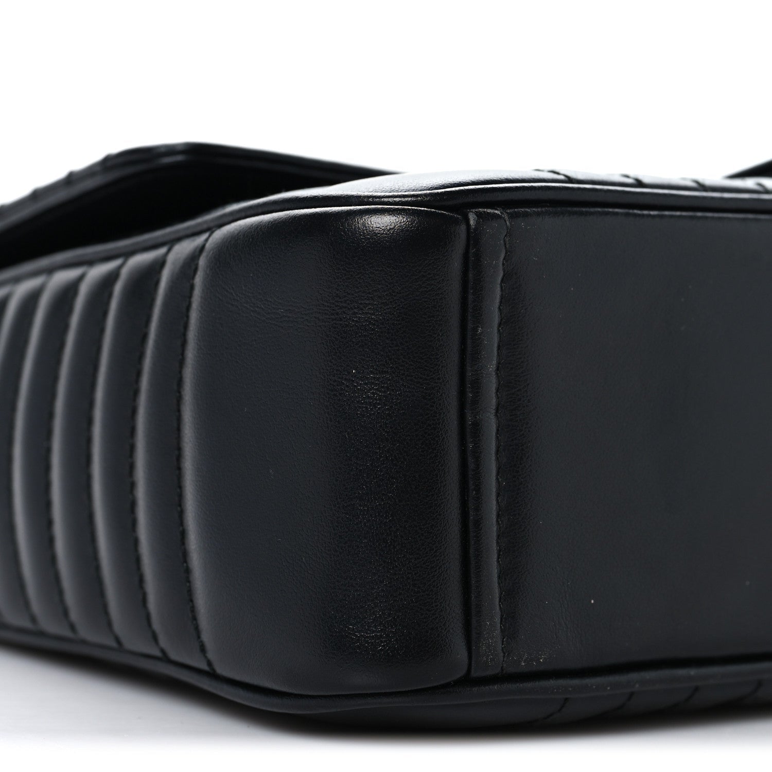 Soft Calfskin Impunture Diagramme Large Chain Flap Shoulder Bag Black