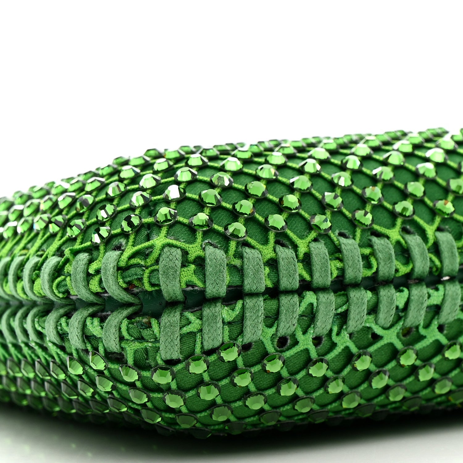 Mesh Crystal Mini Falabella Crossbody Bag Green