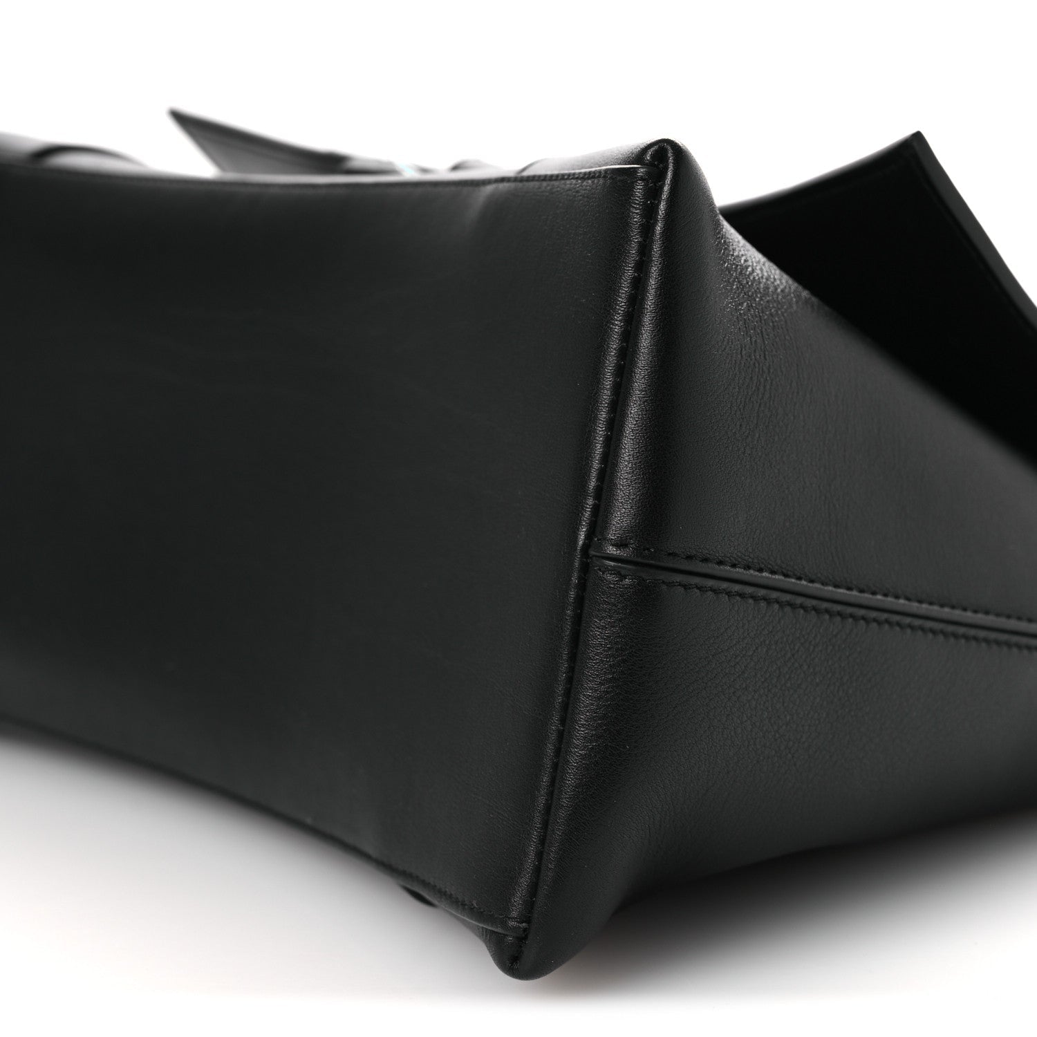 Semi Shiny Smooth Calfskin Monochrome M Downtown Shoulder Bag Black