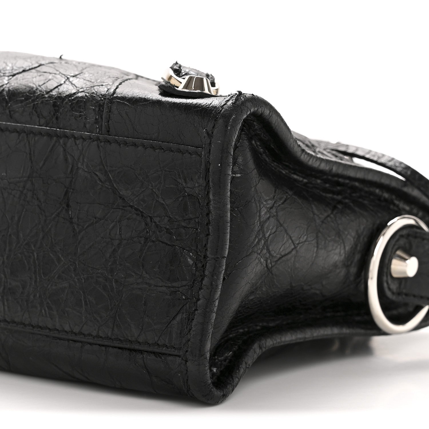 Agneau Classic Silver Hardware Mini City Black