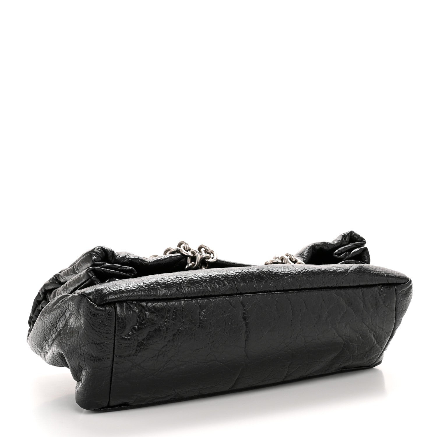 Arena Calfskin Small Monaco Chain Shoulder Bag Black