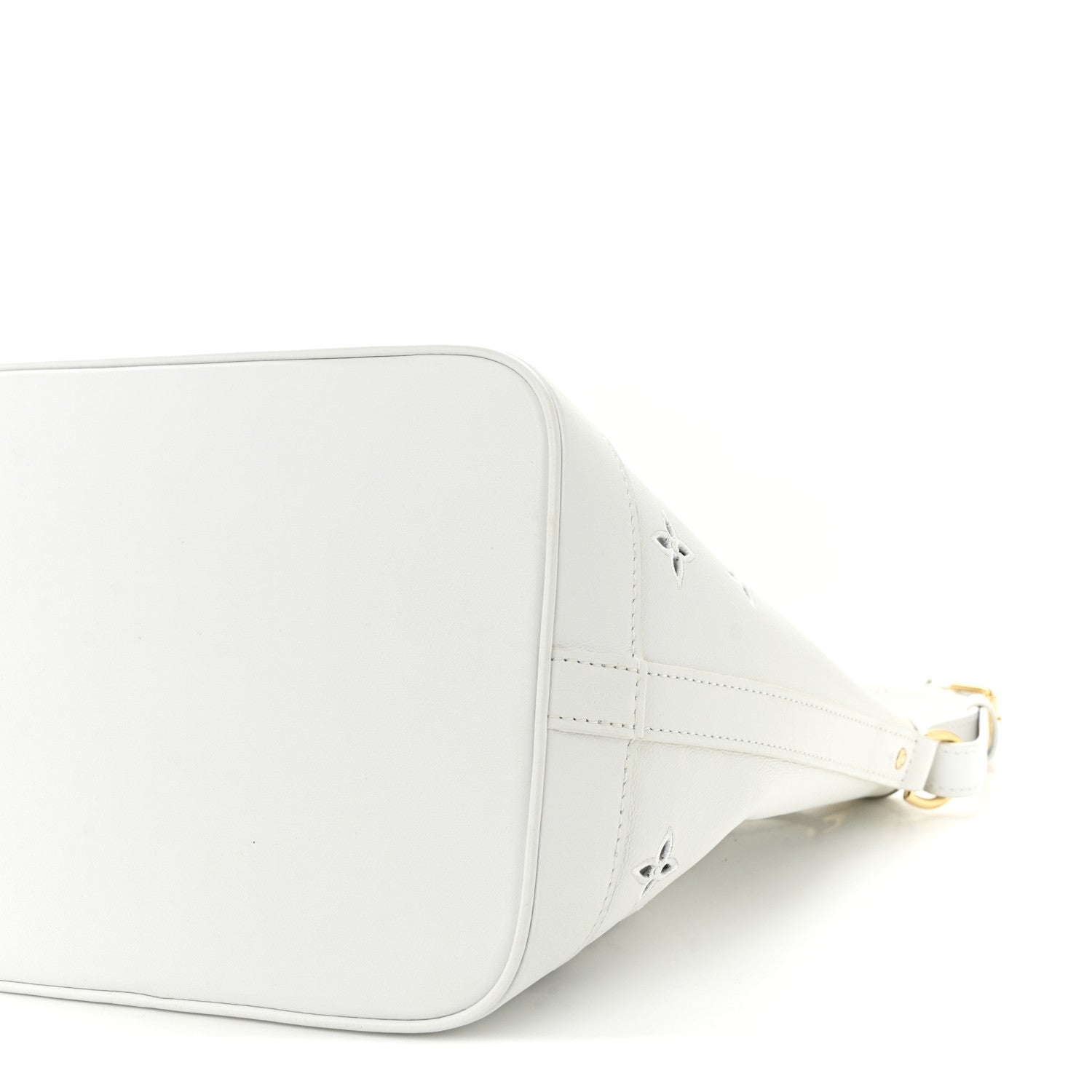 Calfskin Monogram Cutout Petit Noe White