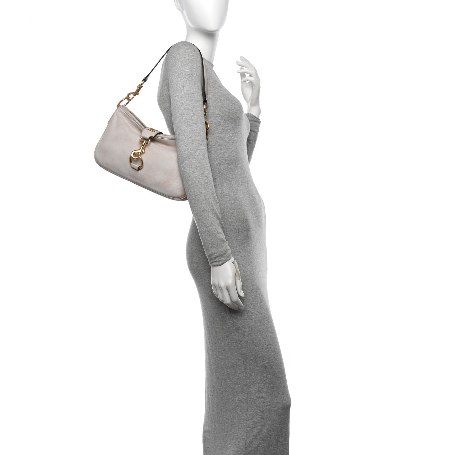 Nappa Old Hook Shoulder Bag Sabbia White