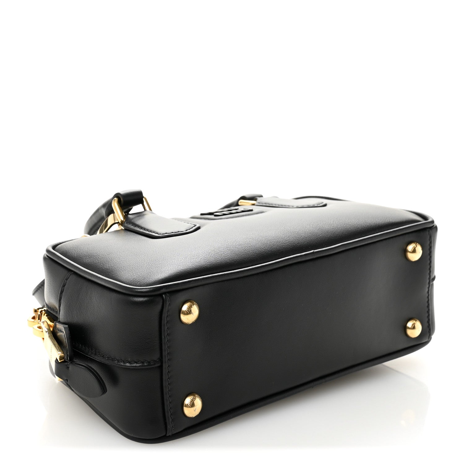Calfskin Regular Arcadie Top Handle Bag Black