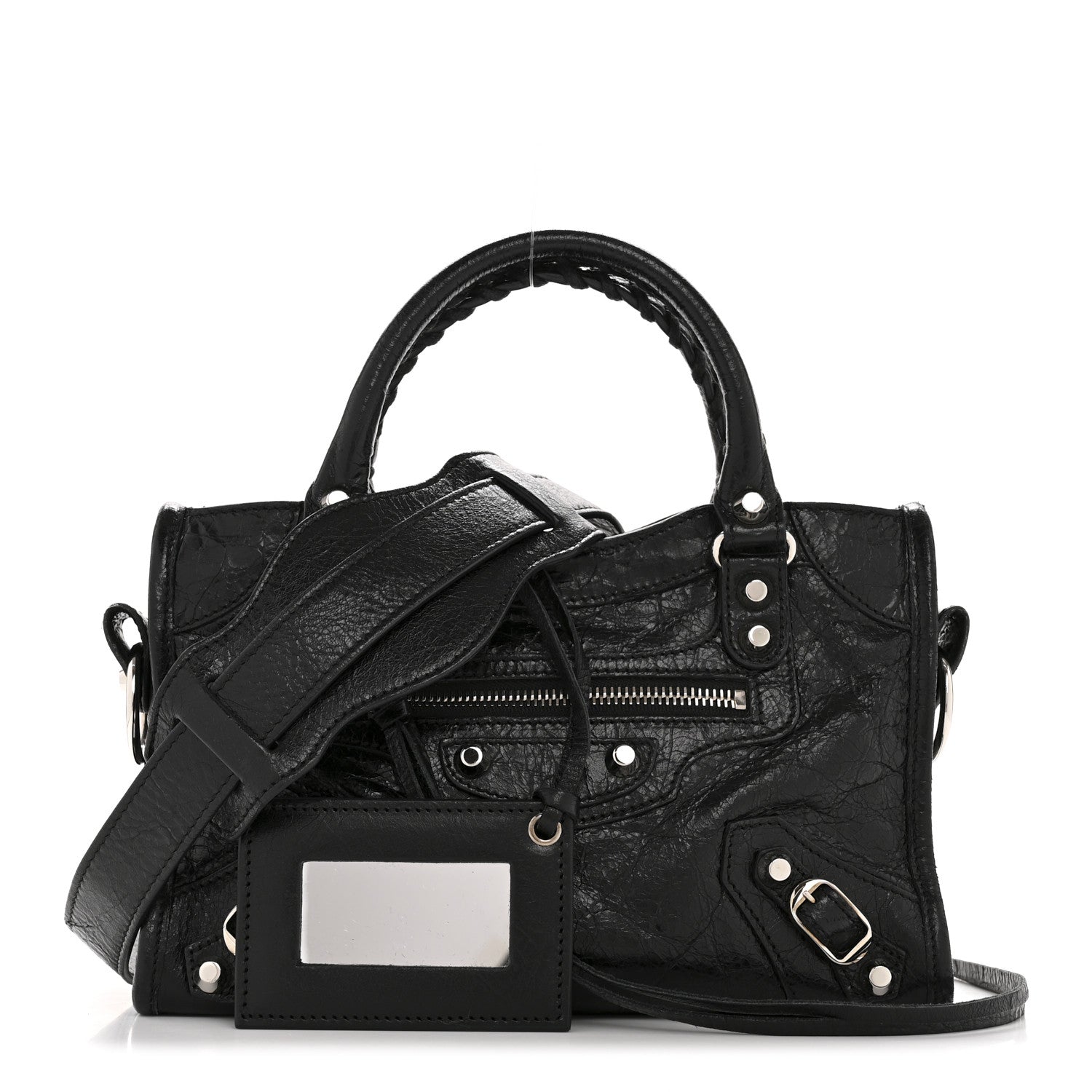 Agneau Classic Silver Hardware Mini City Black