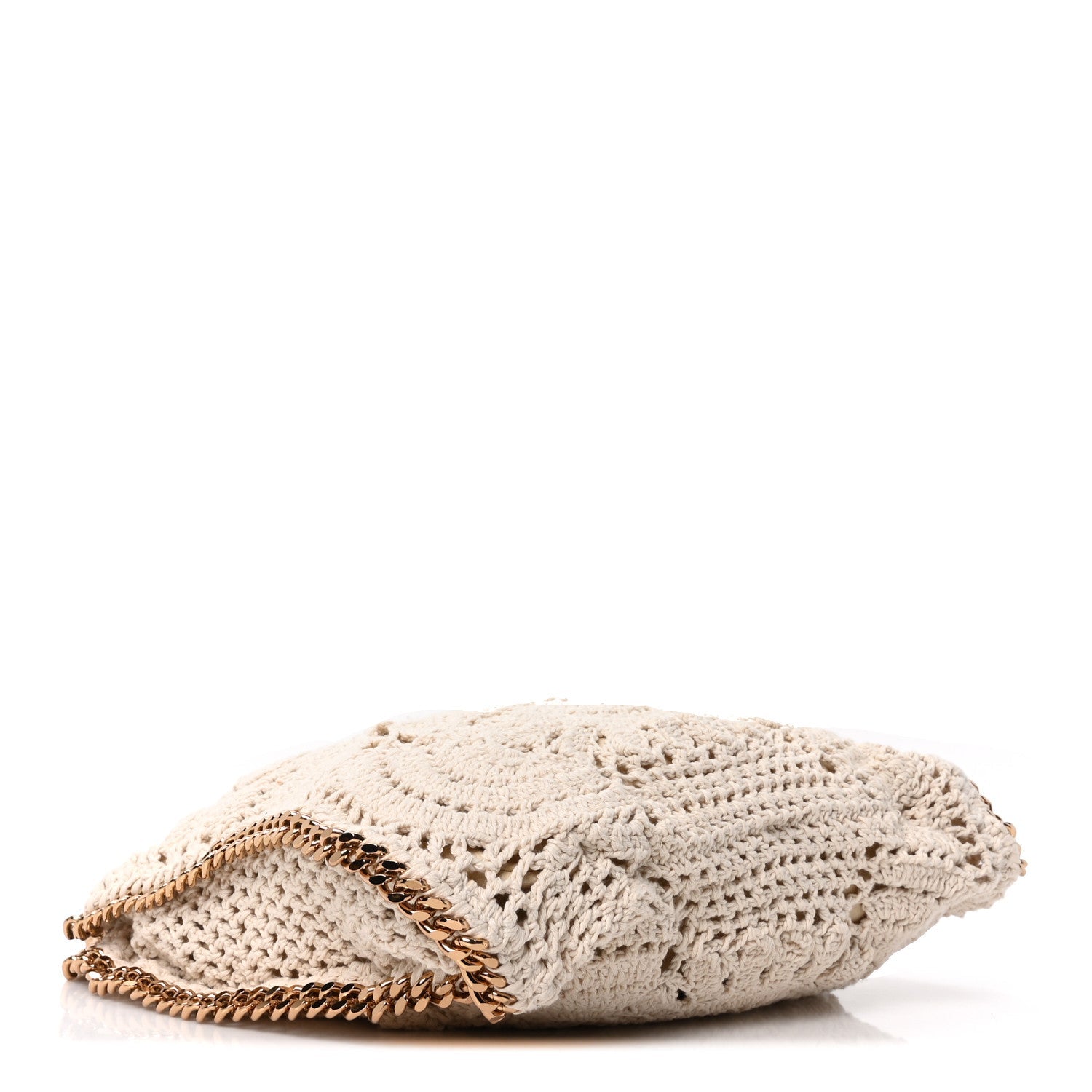 Cotton Crochet Falabella Ajouree Tote Bag White