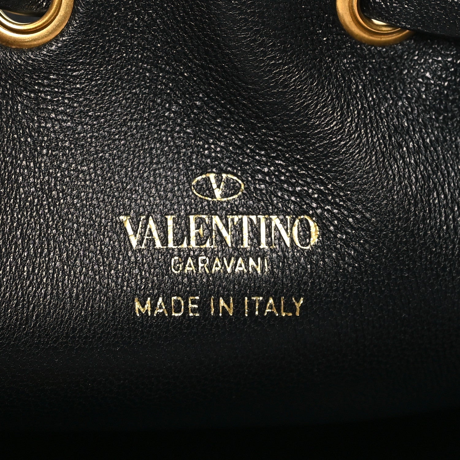 Nappa Mini VLogo Signature Chain Bucket Bag Black