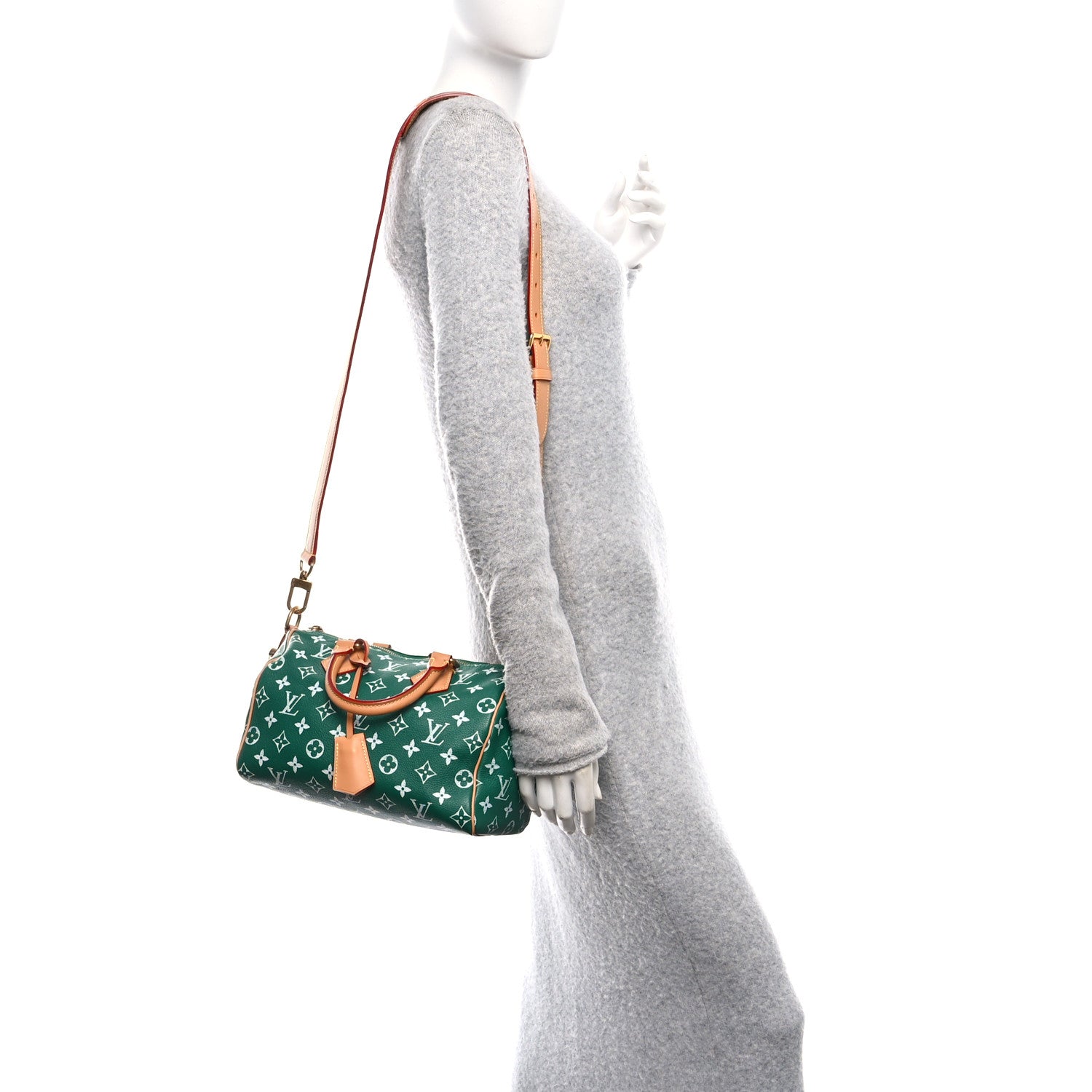 Calfskin Monogram Speedy P9 Bandouliere 25 Green