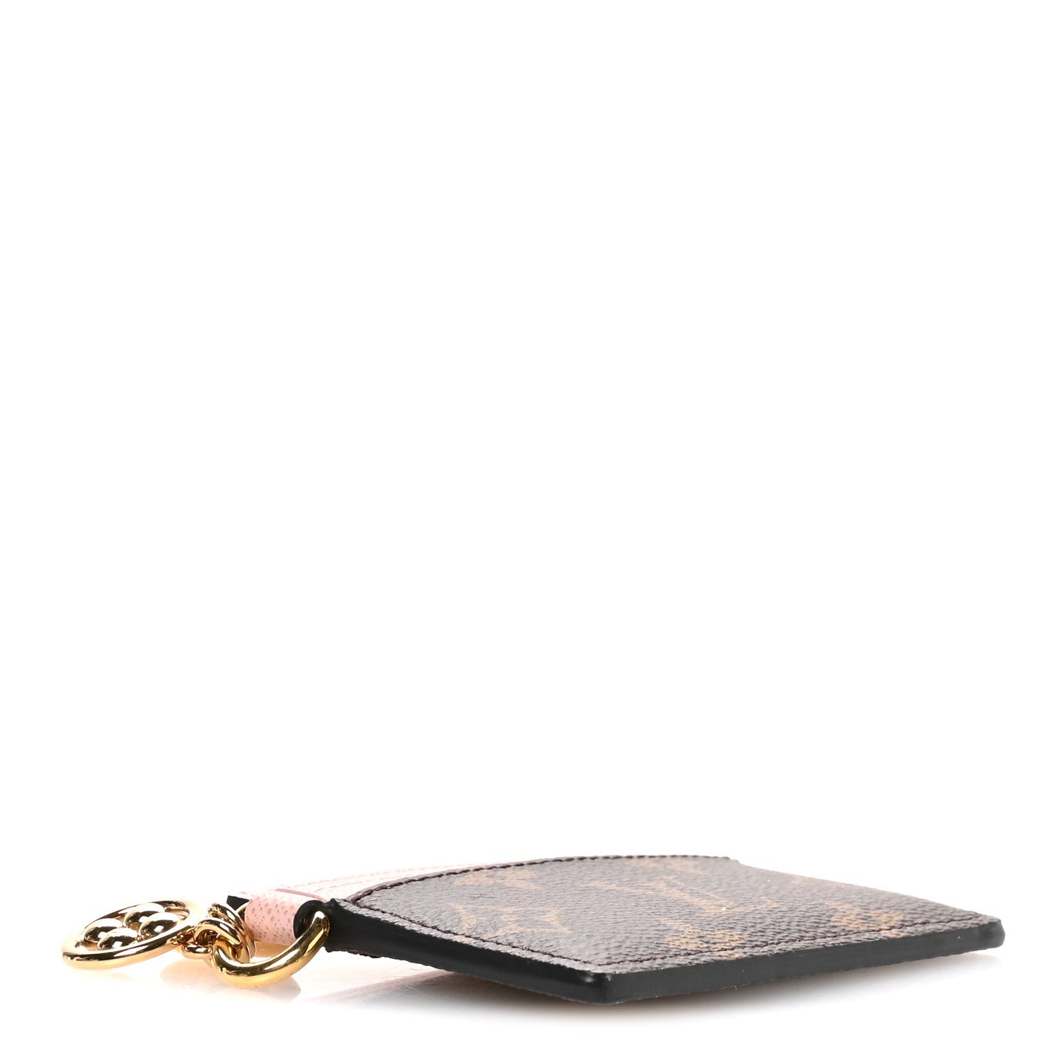 Monogram LV Charms Card Holder Rose Ballerine