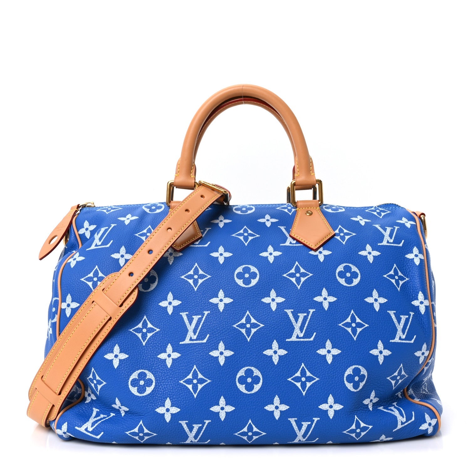 Calfskin Monogram Speedy P9 Bandouliere 40 Blue