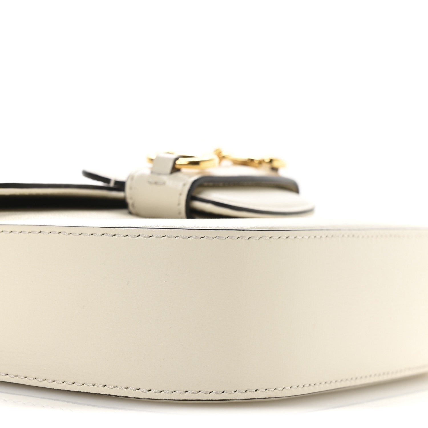 Azalea Calfskin Web Mini Horsebit 1955 Shoulder Bag Mystic White