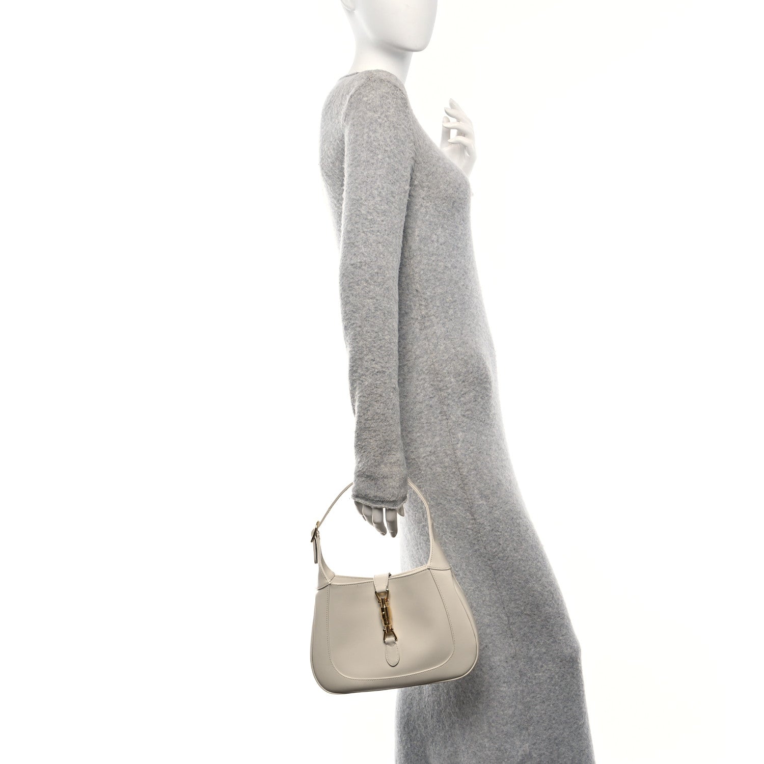 Boarded Dyana Lux Calfskin Small Jackie 1961 Hobo Mystic White