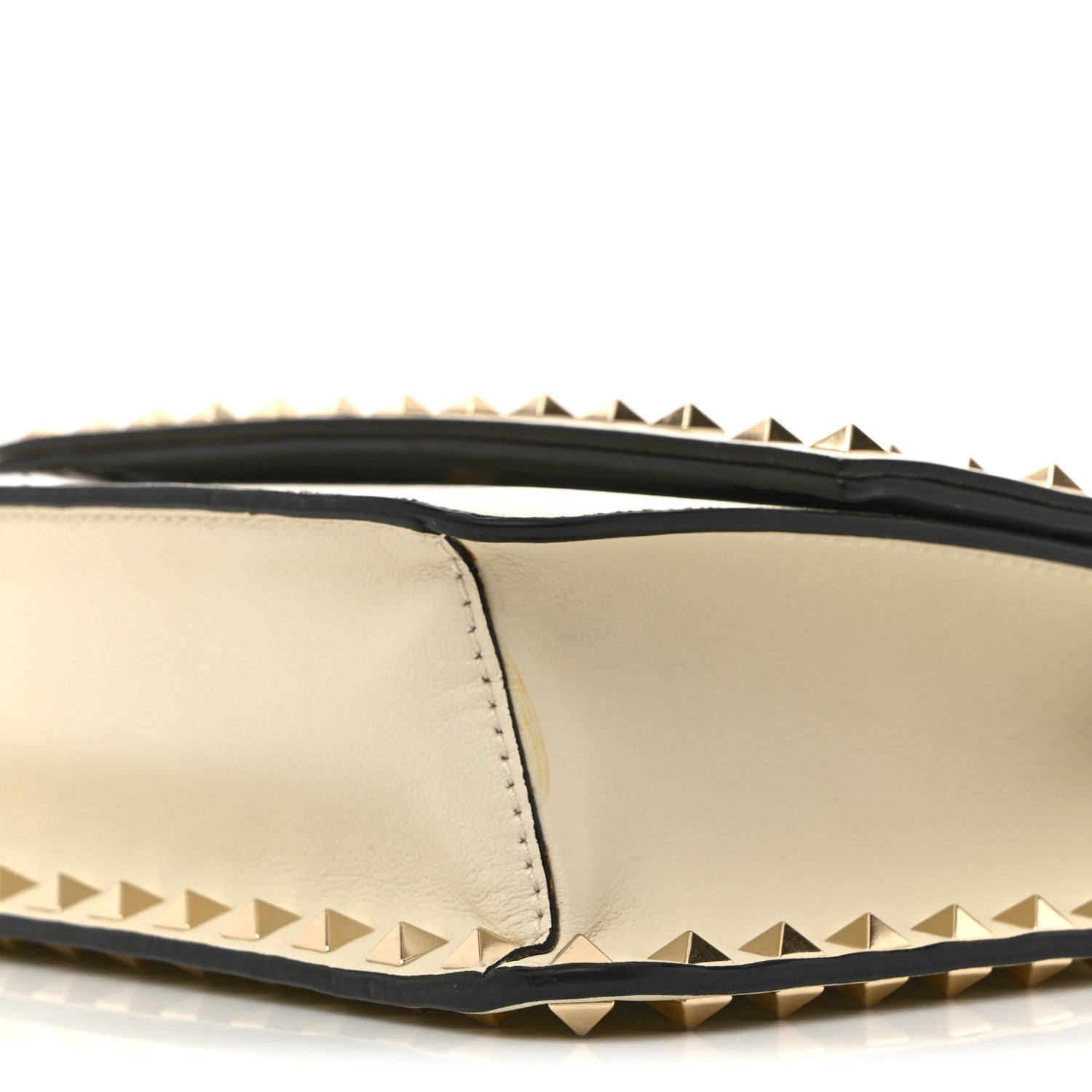 Vitello Small Rockstud Flap Crossbody Bag Light Ivory