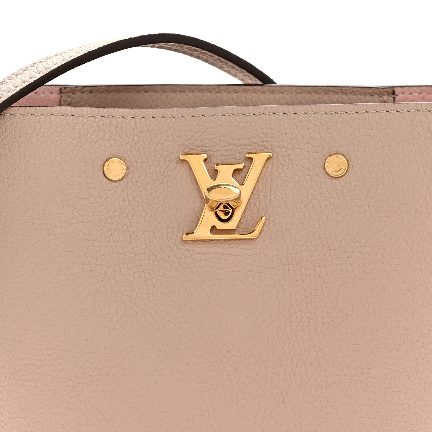 Calfskin Nano Lockme Bucket Greige