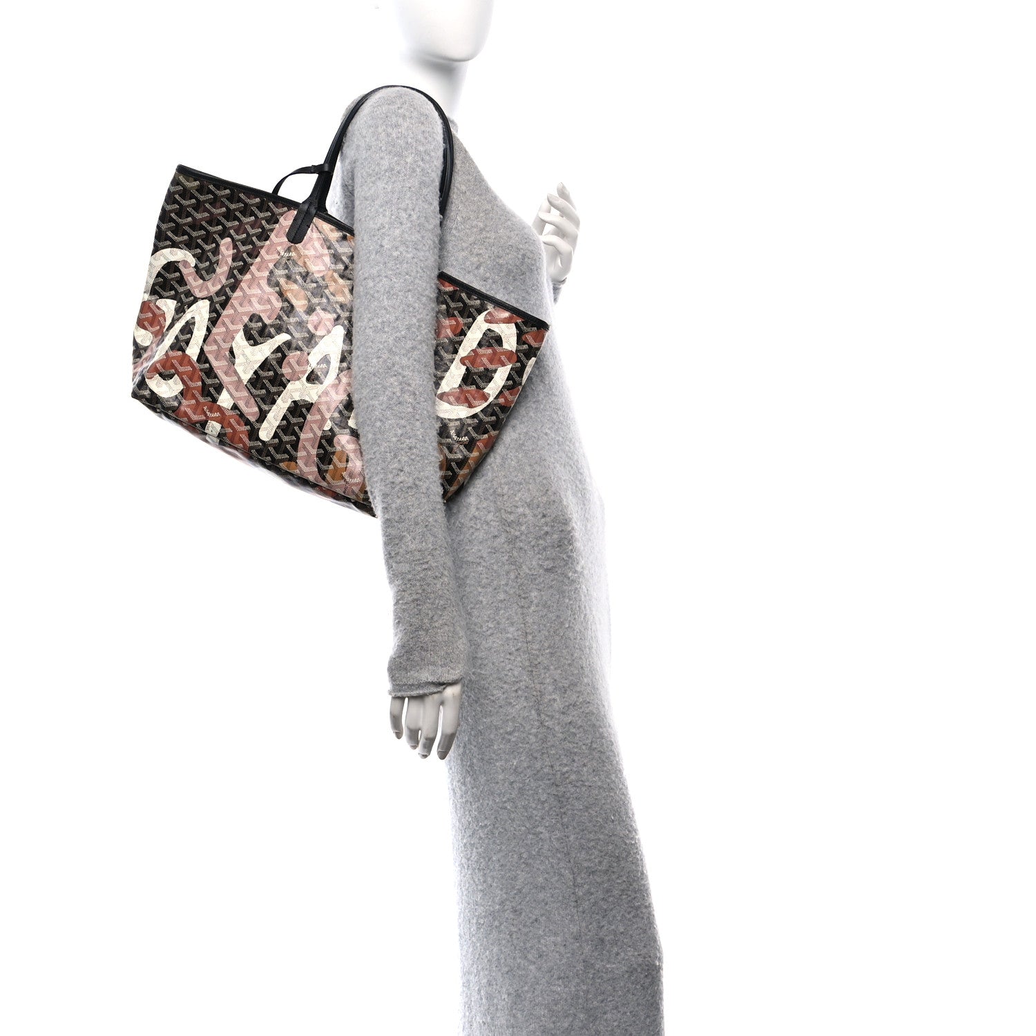 Goyardine Saint Louis Lettres Camouflage PM Black Pink Multicolor