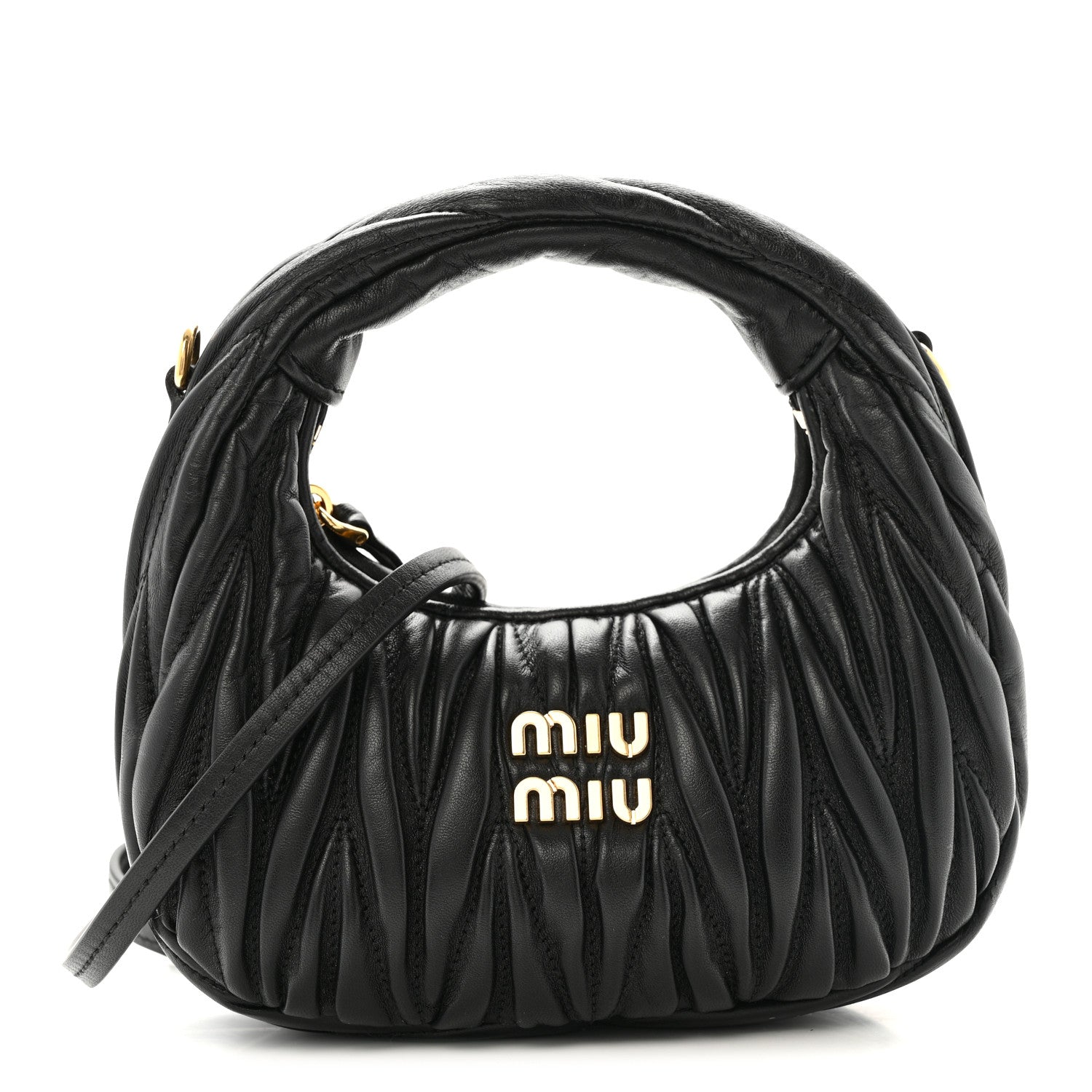 Nappa Matelasse Mini Wander Hobo Black