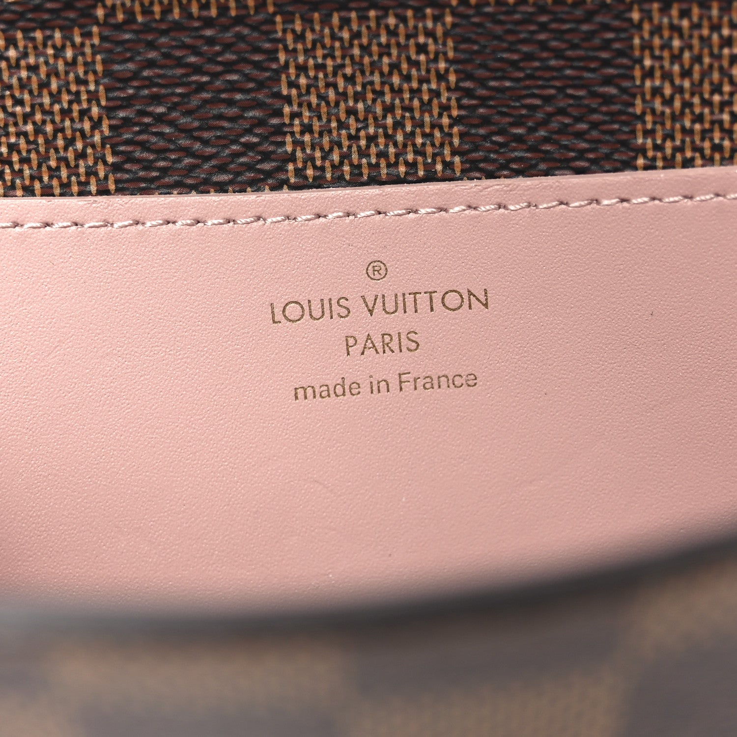 Damier Ebene Croisette Chain Wallet Rose Ballerine