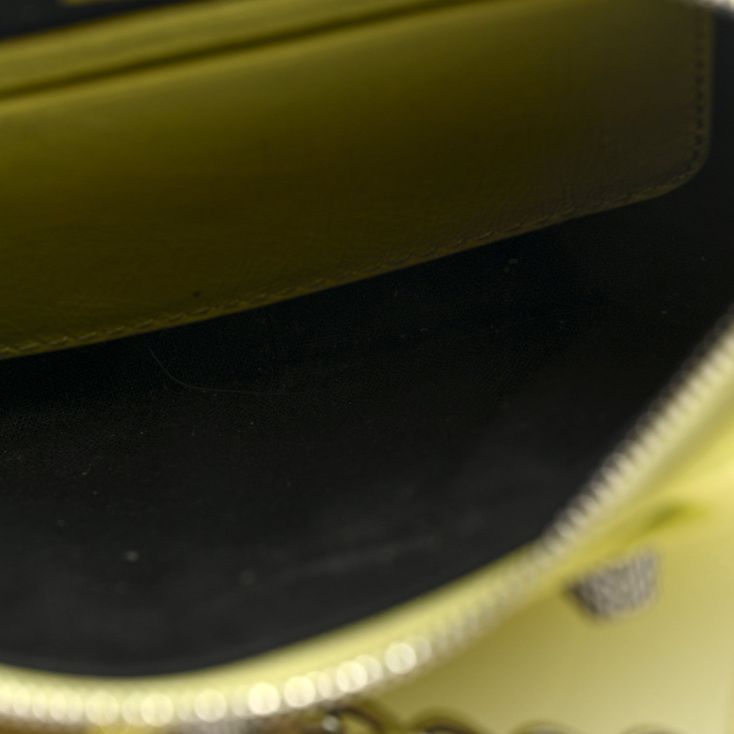 Agneau Arena Le Cagole Mini Purse With Chain Lime