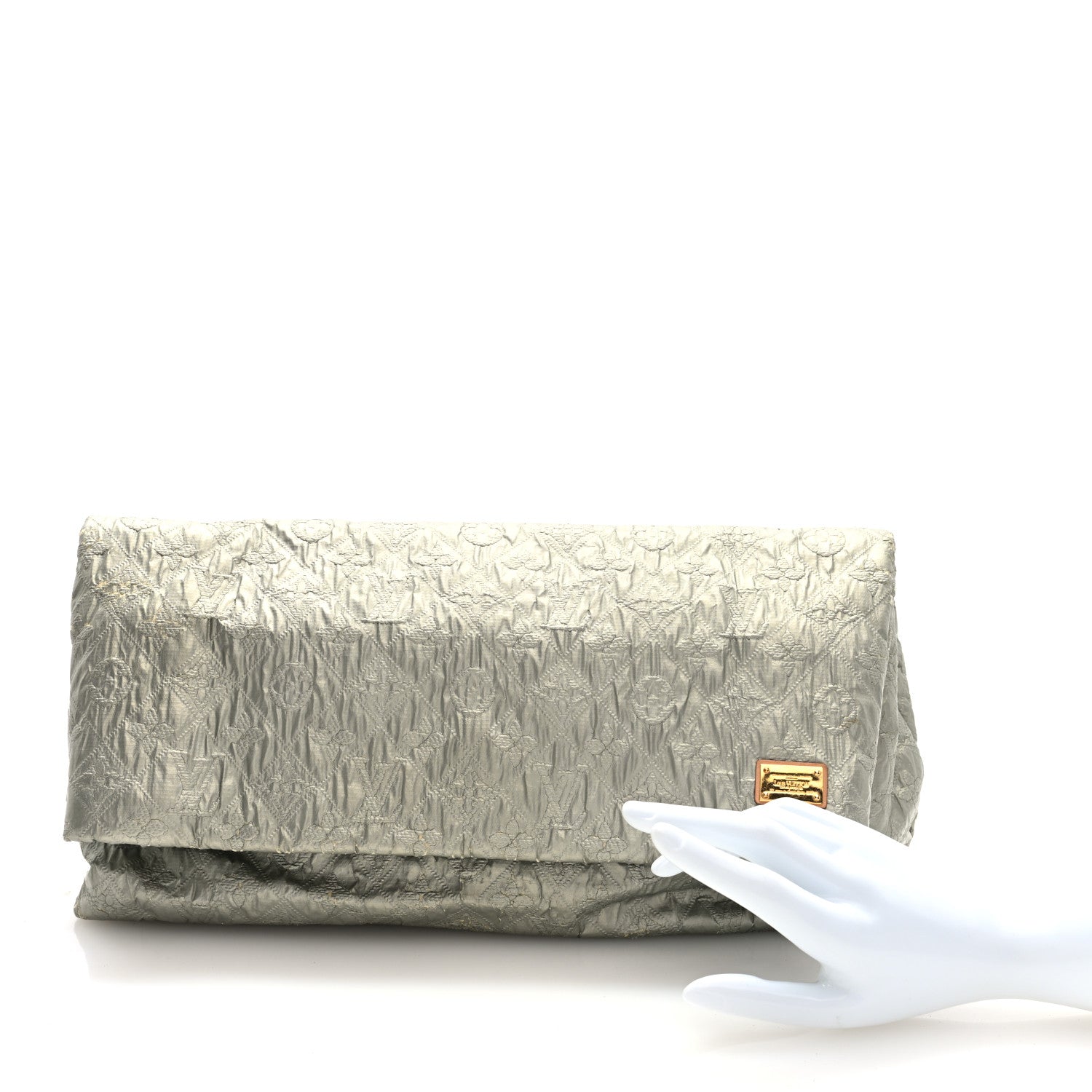 Jacquard Quilted Monogram Limelight Clutch GM Perle