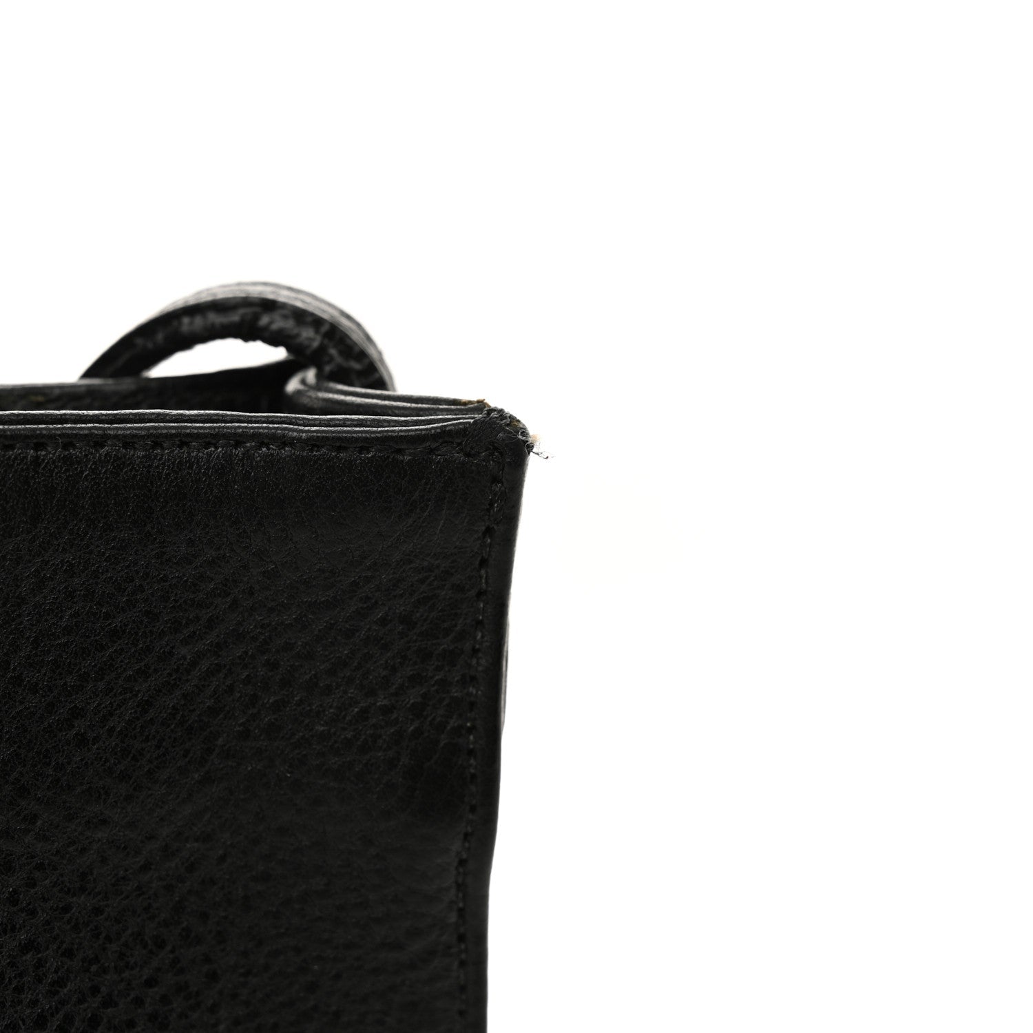 Grained Calfskin Fleur De Lis Square Pocket Crossbody Black