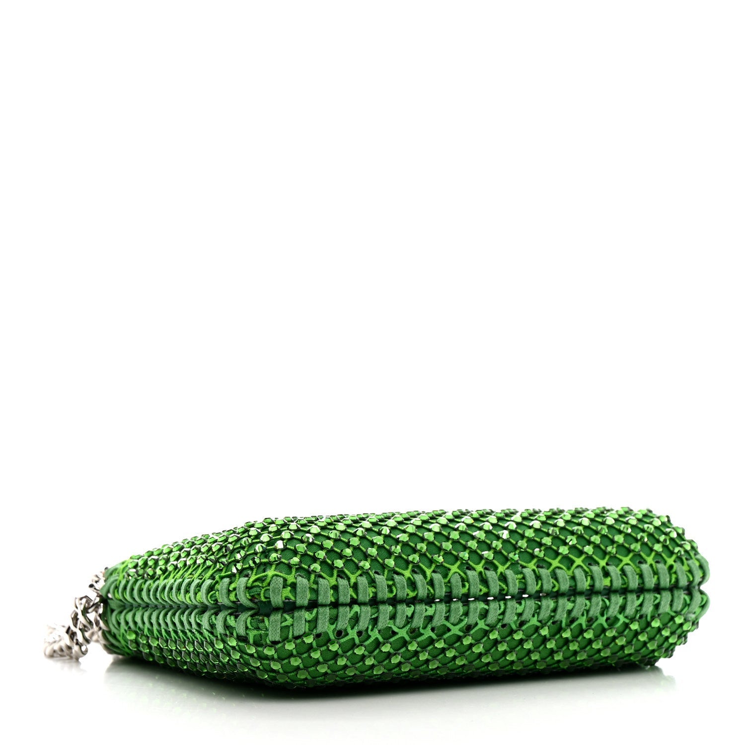 Mesh Crystal Mini Falabella Crossbody Bag Green