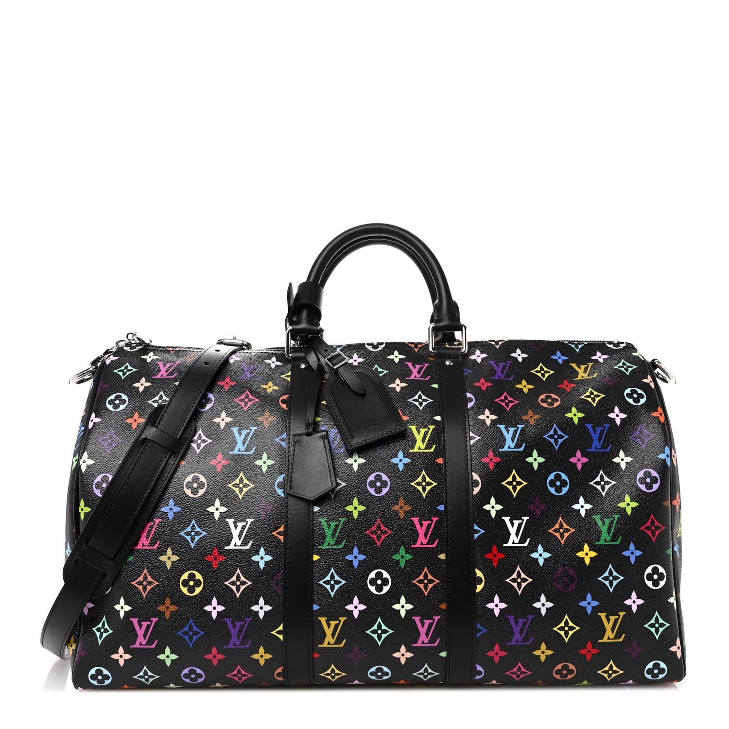 LV X TM Monogram Multicolor Keepall Bandouliere 50 Black