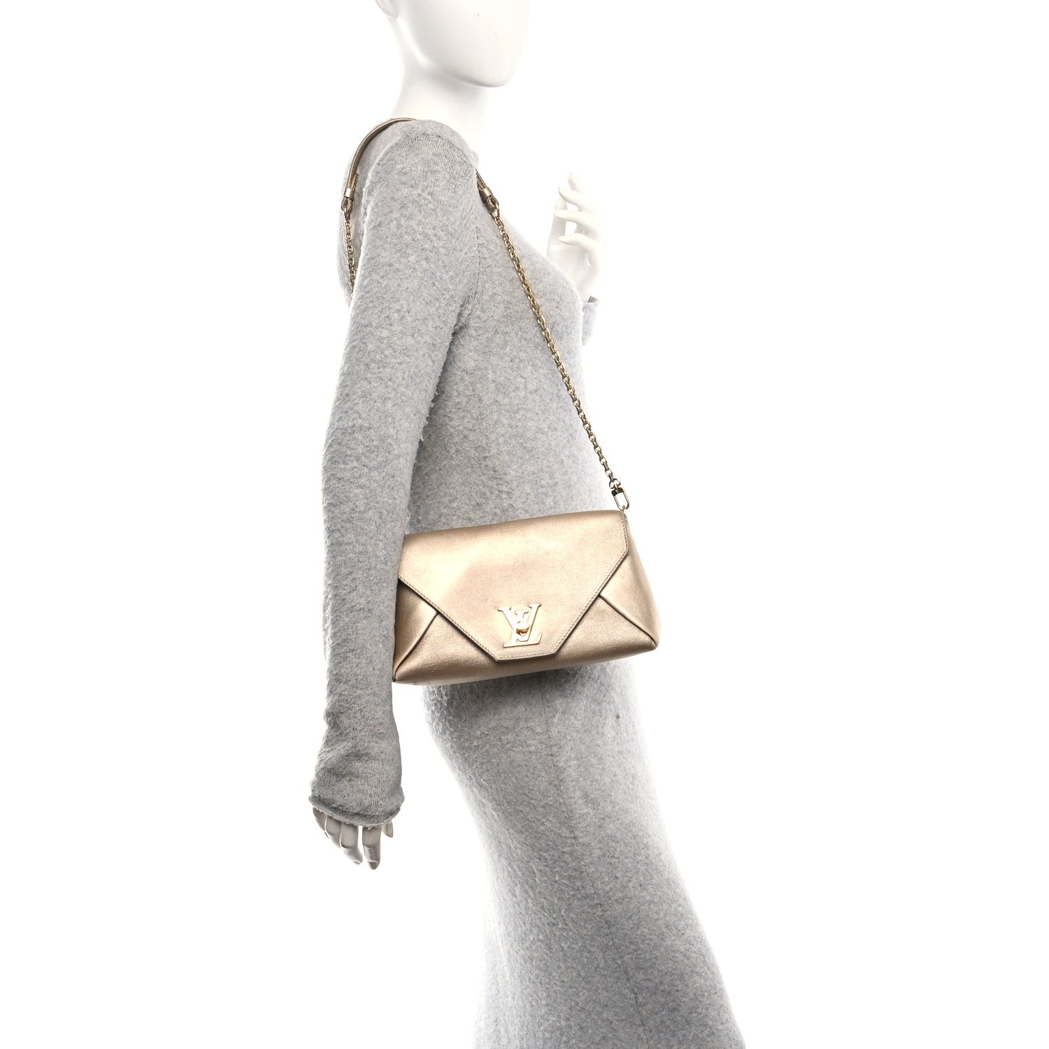 Metallic Calfskin Love Note Gold